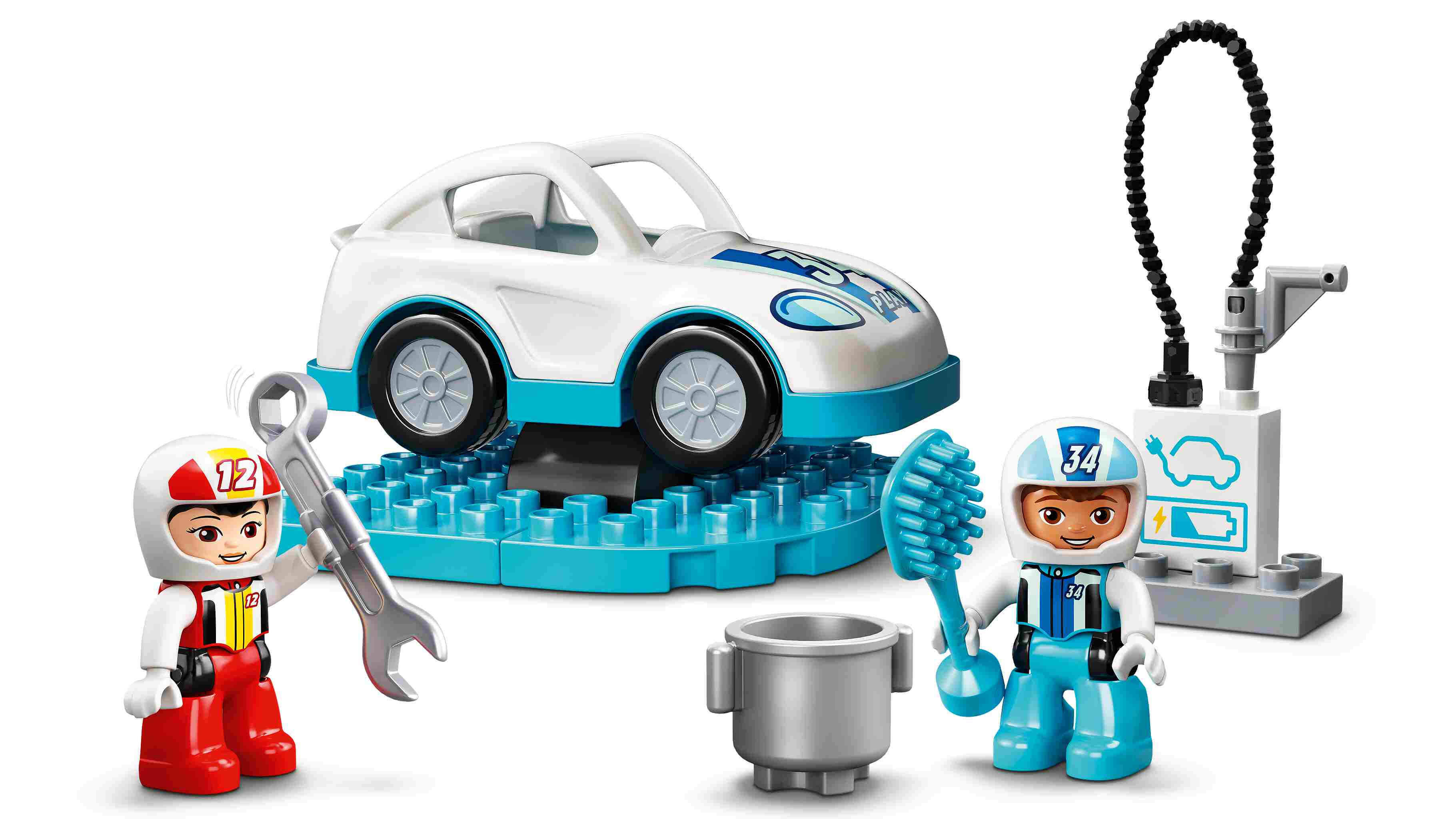 LEGO 10947 DUPLO Rennwagen Spielzeugautos, Kleinkinder Spielzeug, ab 2 Jahre