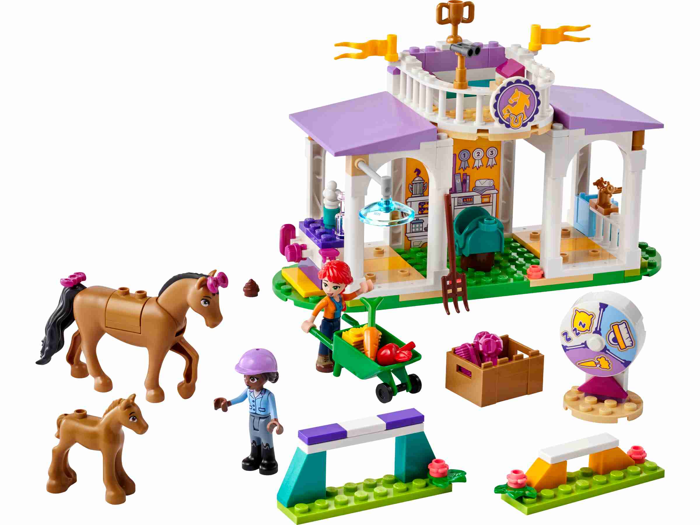 LEGO 41746 Friends Reitschule, 2 Spielfiguren, Pferd, Fohlen
