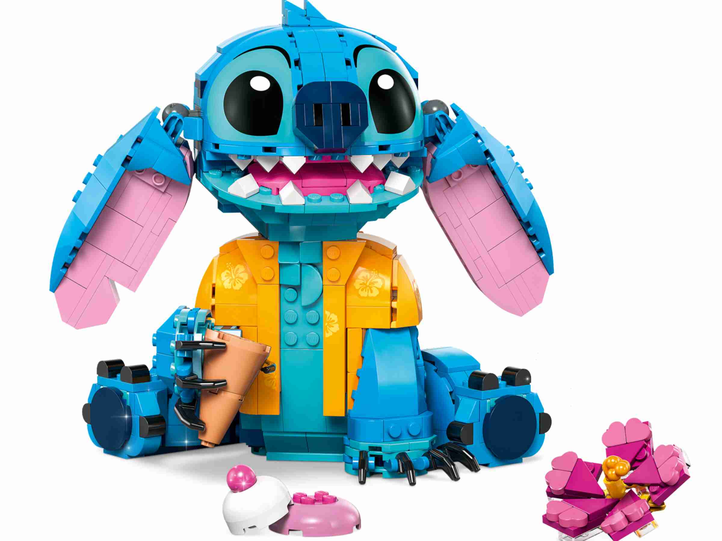LEGO 43249 Disney Stitch, Eiswaffel, Blume, beweglicher Kopf und Ohren