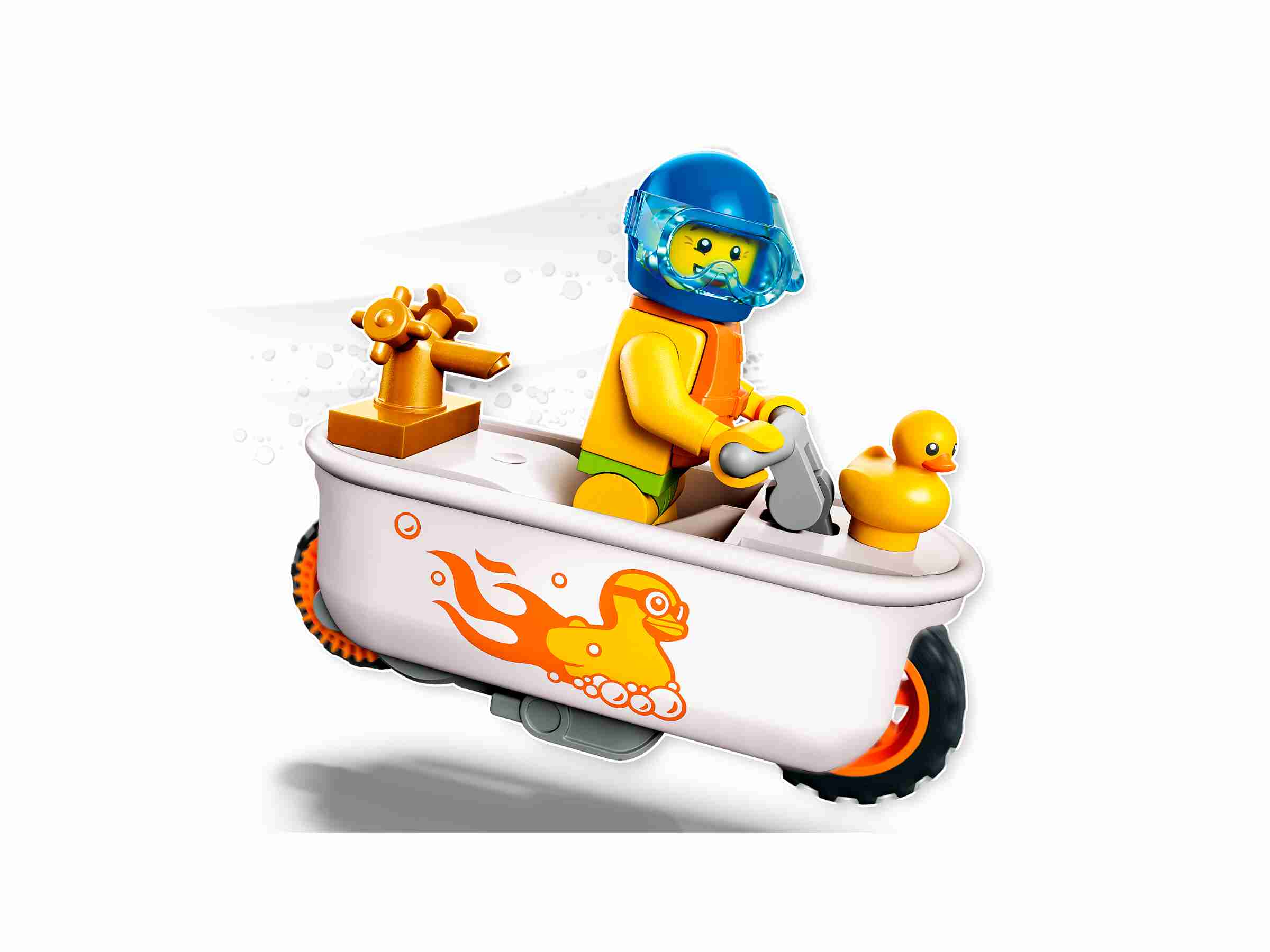 LEGO 60333 City Stuntz Badewannen-Stuntbike, Set mit Motorrad und Minifigur