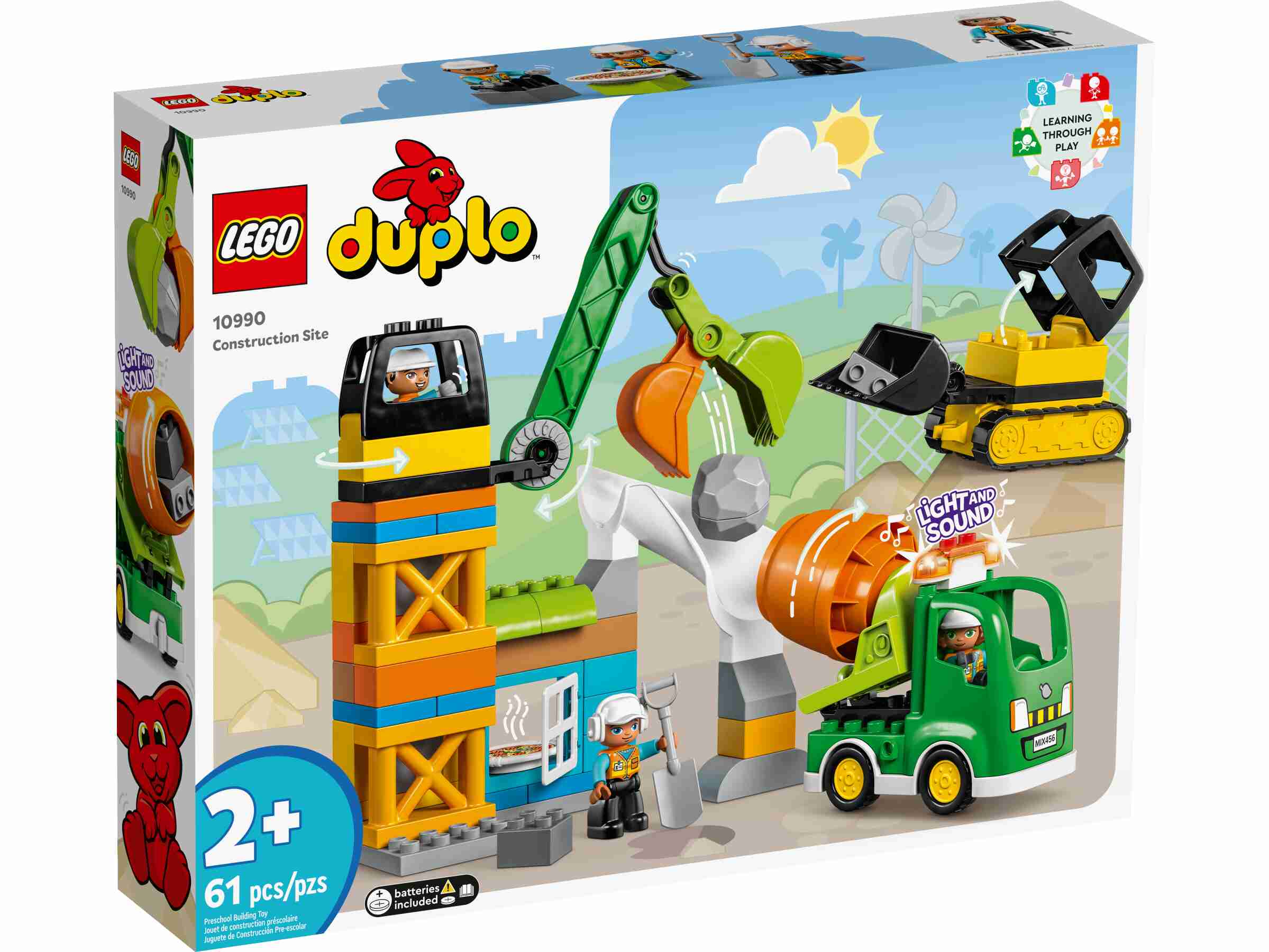 LEGO 10990 DUPLO Baustelle mit Baufahrzeugen, 3 Baufahrzeuge, 3 Bauarbeiter