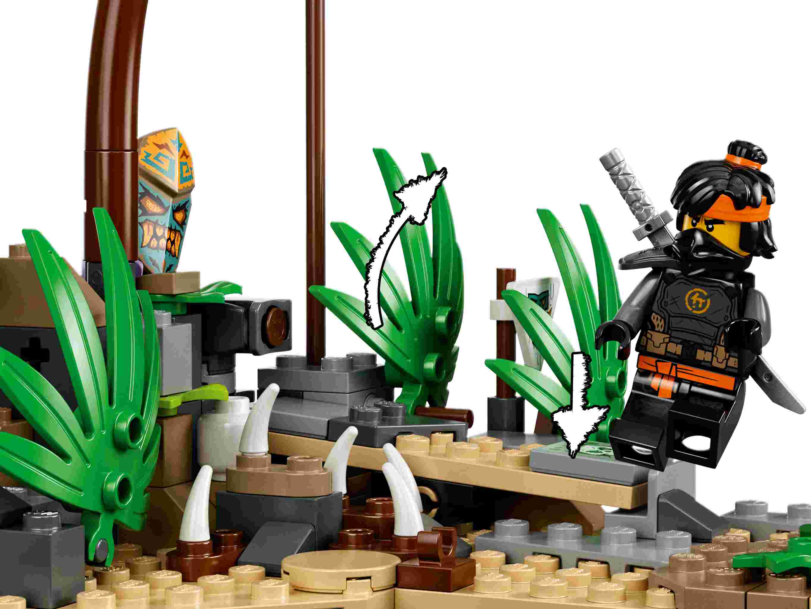 LEGO 71747 NINJAGO Das Dorf der Wächter Bauset, mit Ninja Cole, Jay und Kai