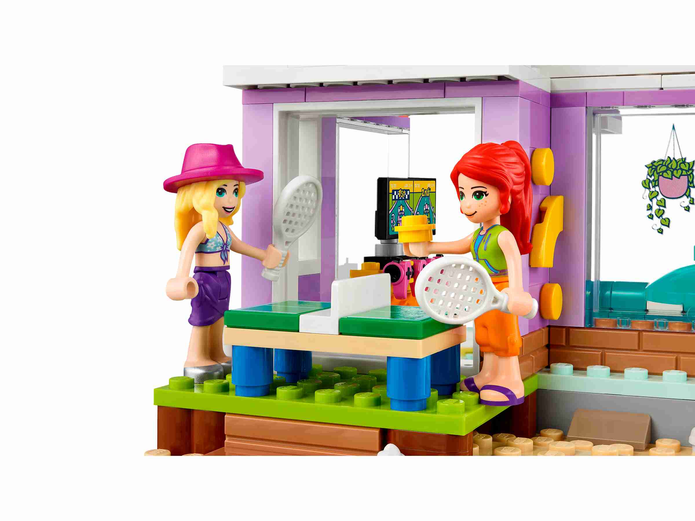 LEGO 41709 Friends Ferienhaus am Strand, Puppenhaus mit Mia und einem Schwimmbad