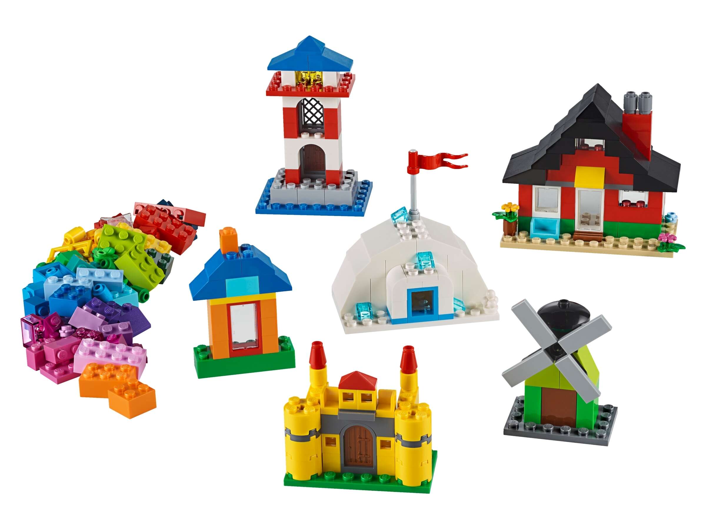 LEGO 11008 Classic Bausteine – Bunte Häuser mit 6 einfachen Modellen