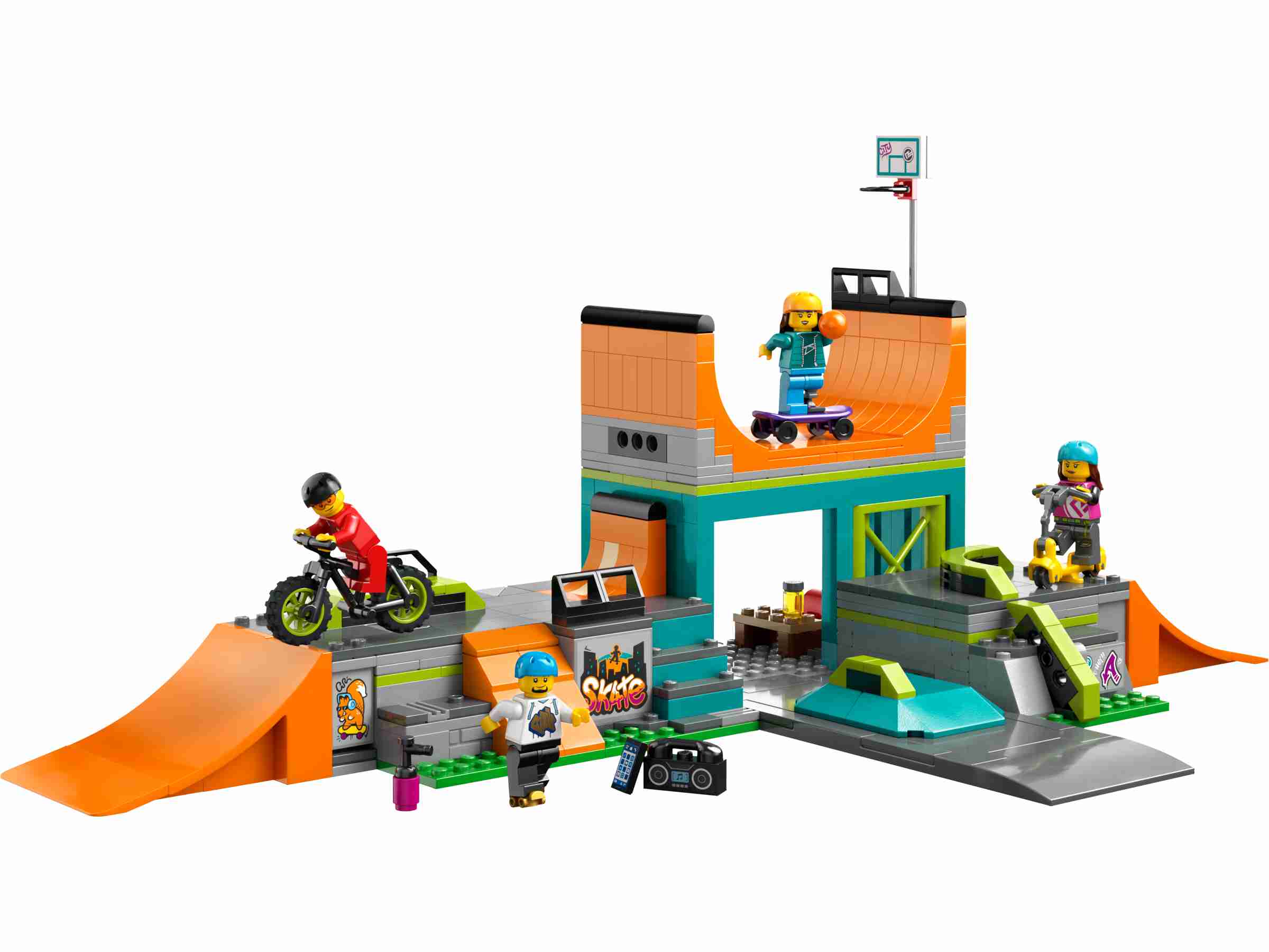 LEGO 60364 City Skaterpark, 4 Minifiguren, vielseitig kombinierbare Rampenmodule
