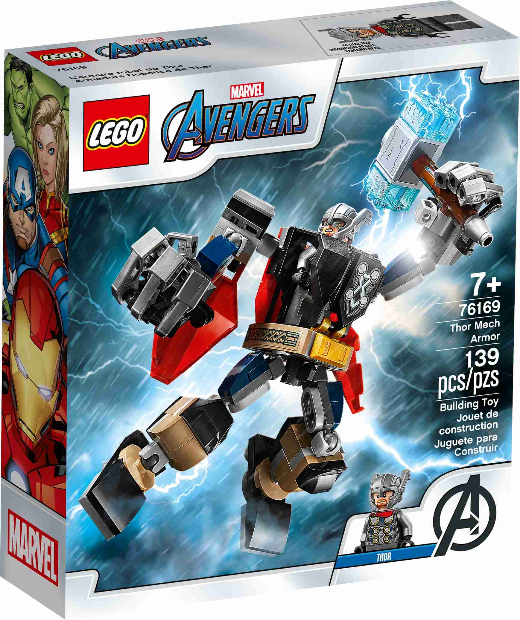 LEGO 76169 Super Heroes Marvel Avengers Thor Mech Set, Actionfigur mit Thor