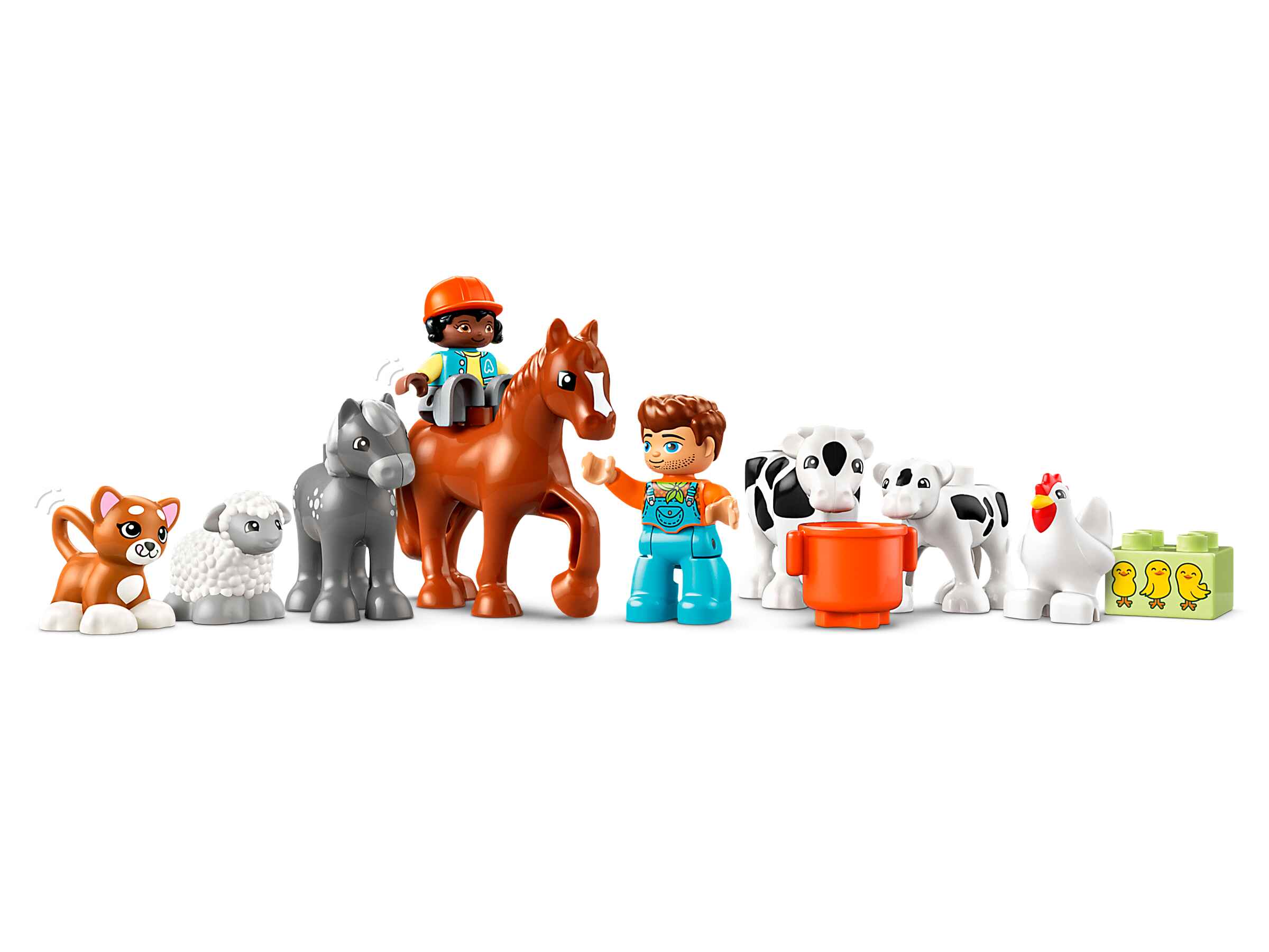 LEGO 10416 DUPLO Tierpflege auf dem Bauernhof, 2 Personen, 8 Tierfiguren