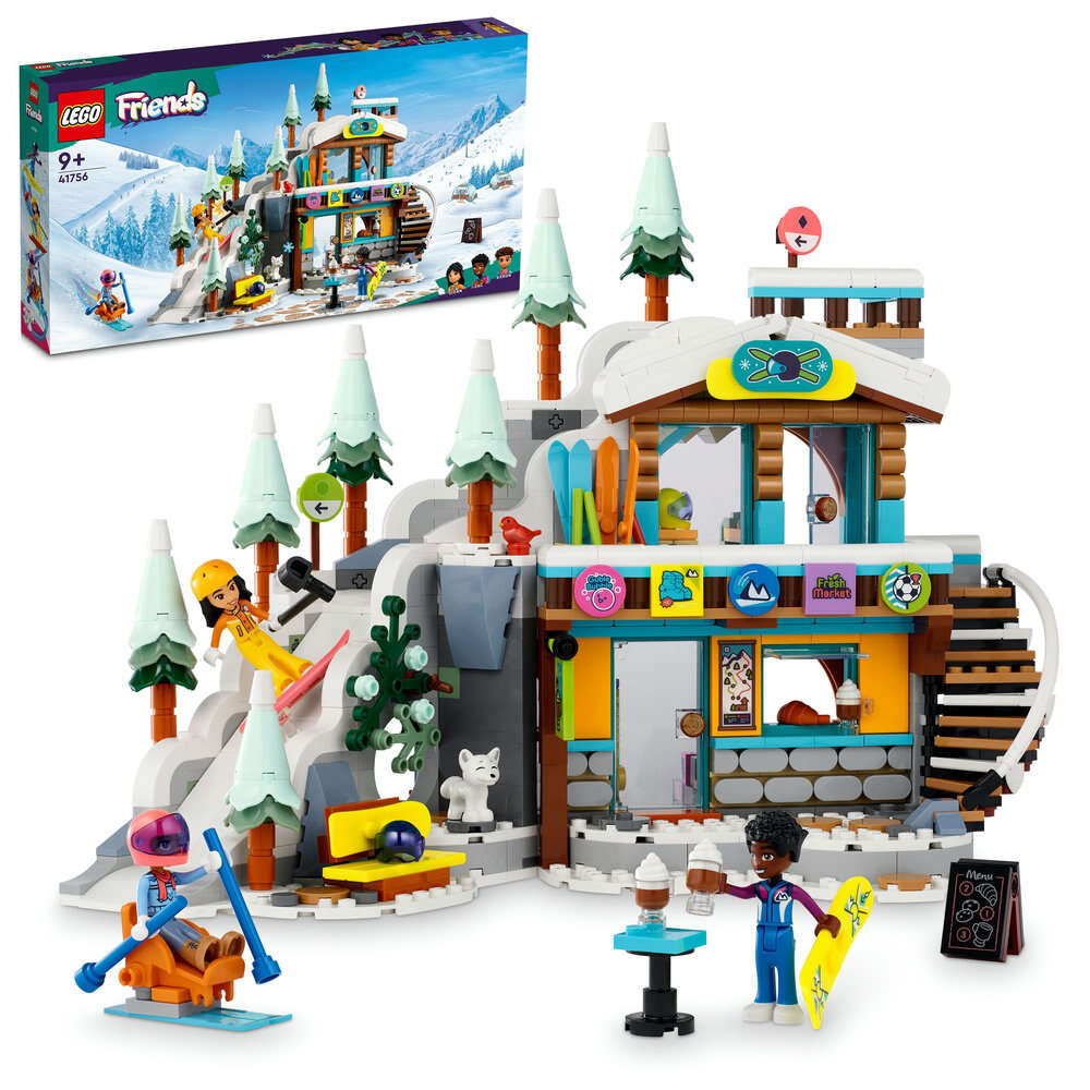 LEGO 41756 Friends Skipiste und Café, inkl. Ski-Shop, 3 Spielfiguren und Zubehör