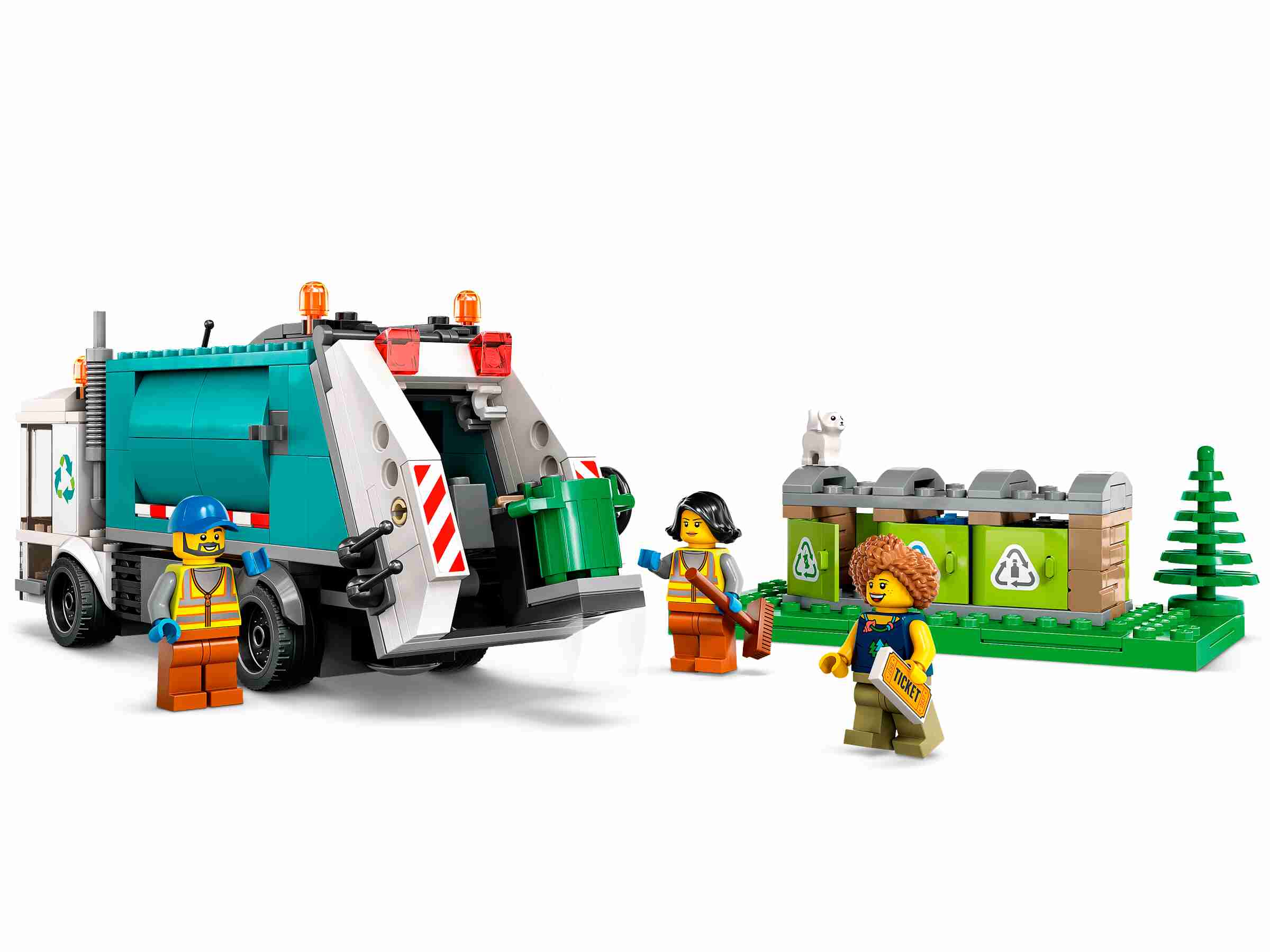 LEGO 60386 City Müllabfuhr, kippbare Plattform, 3 Minifiguren, Starke Fahrzeuge