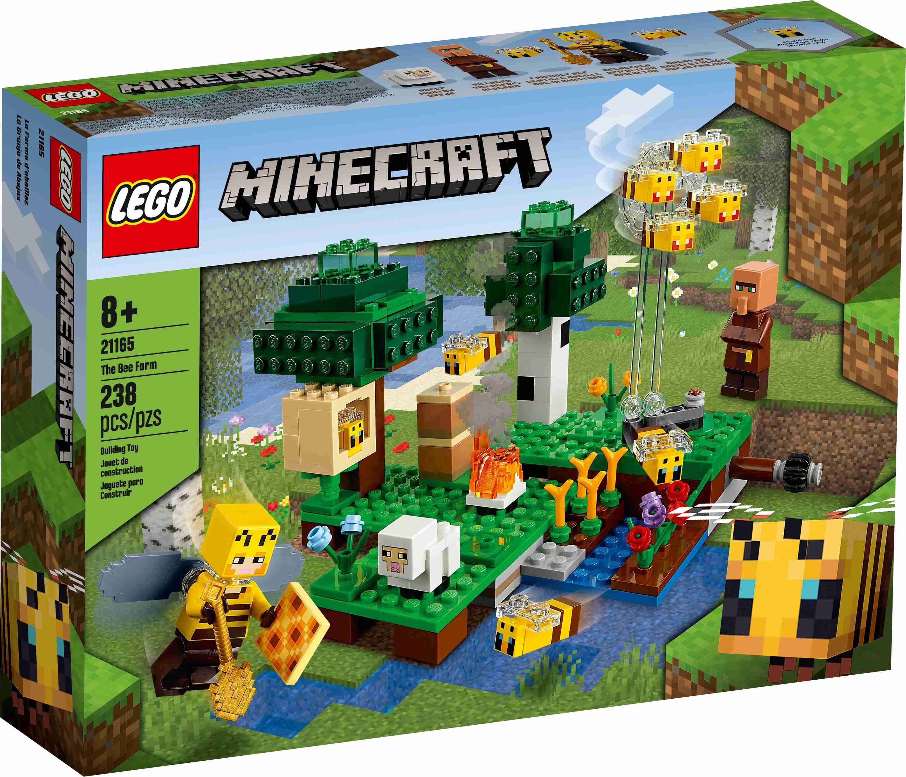 LEGO 21165 Minecraft Die Bienenfarm, Bienenzüchterin, Dorfbewohner, Baby-Schaf