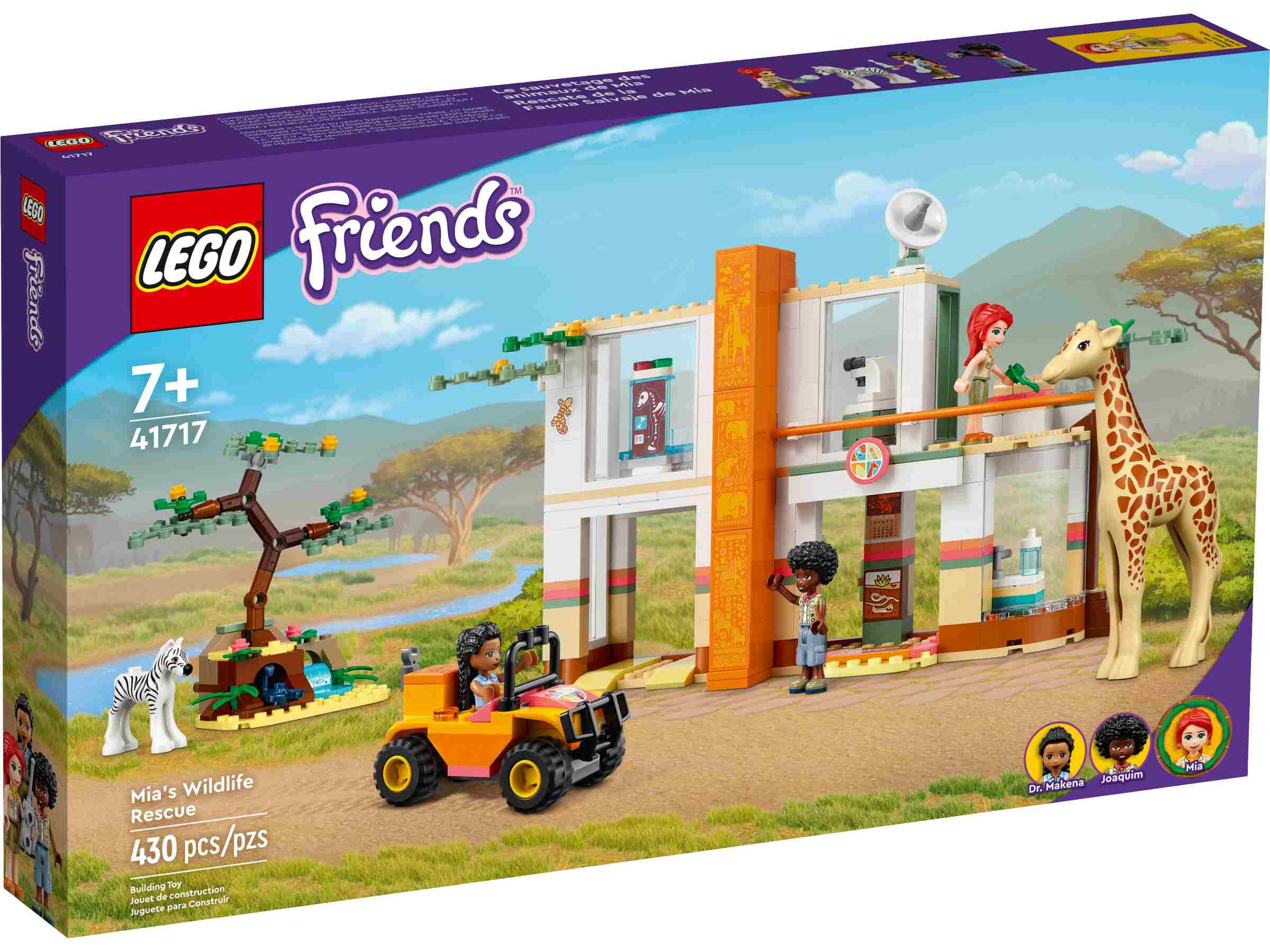 LEGO 41717 Friends Mias Tierrettungsmission mit Tierfiguren Zebra und Giraffe