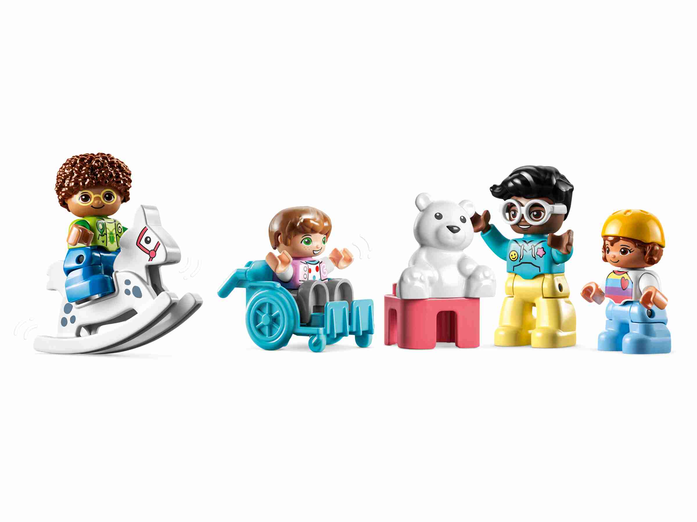 LEGO 10992 DUPLO Spielspaß in der Kita, Kunststation, 1 Erzieherin und 3 Kinder