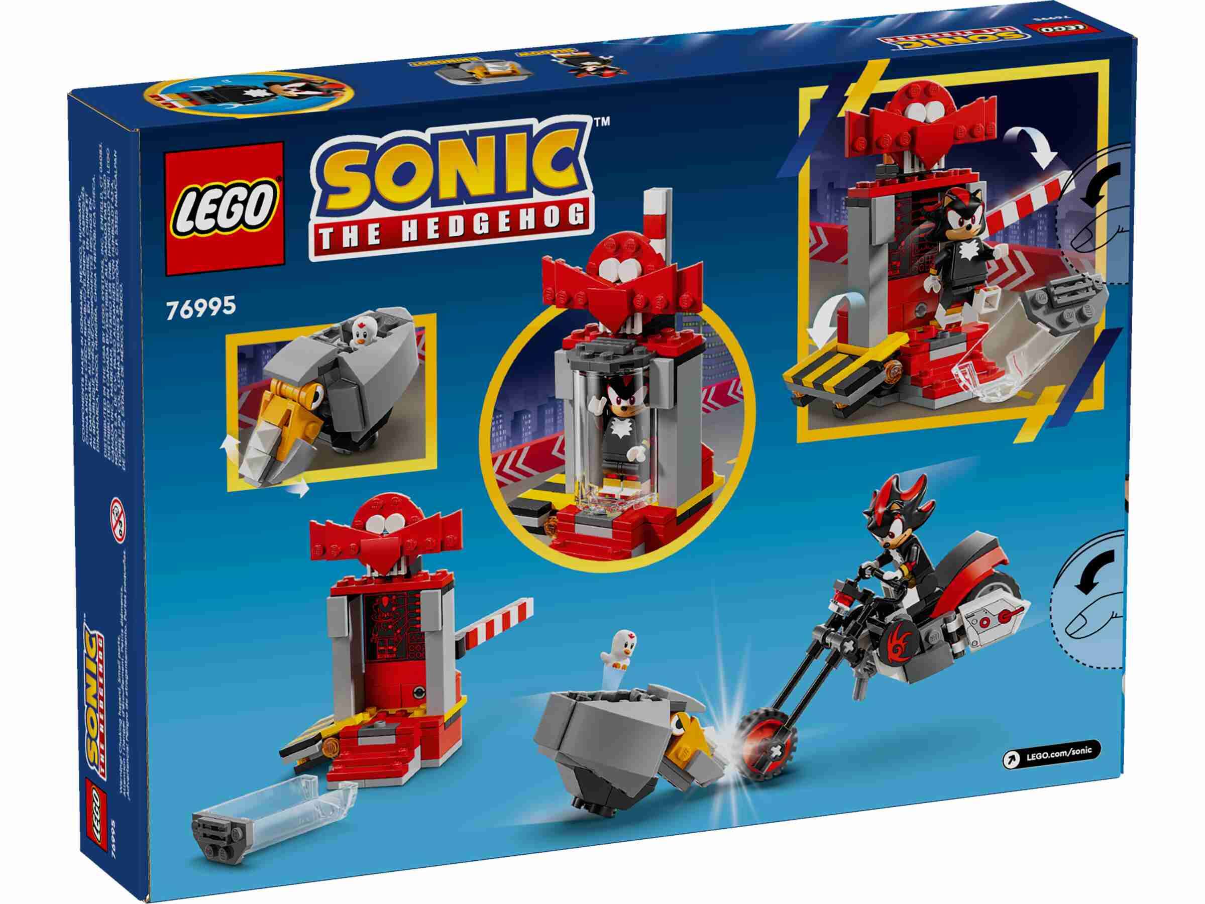 LEGO 76995 Sonic Shadow The Hedgehog Flucht, Motorrad, Labormodul, 