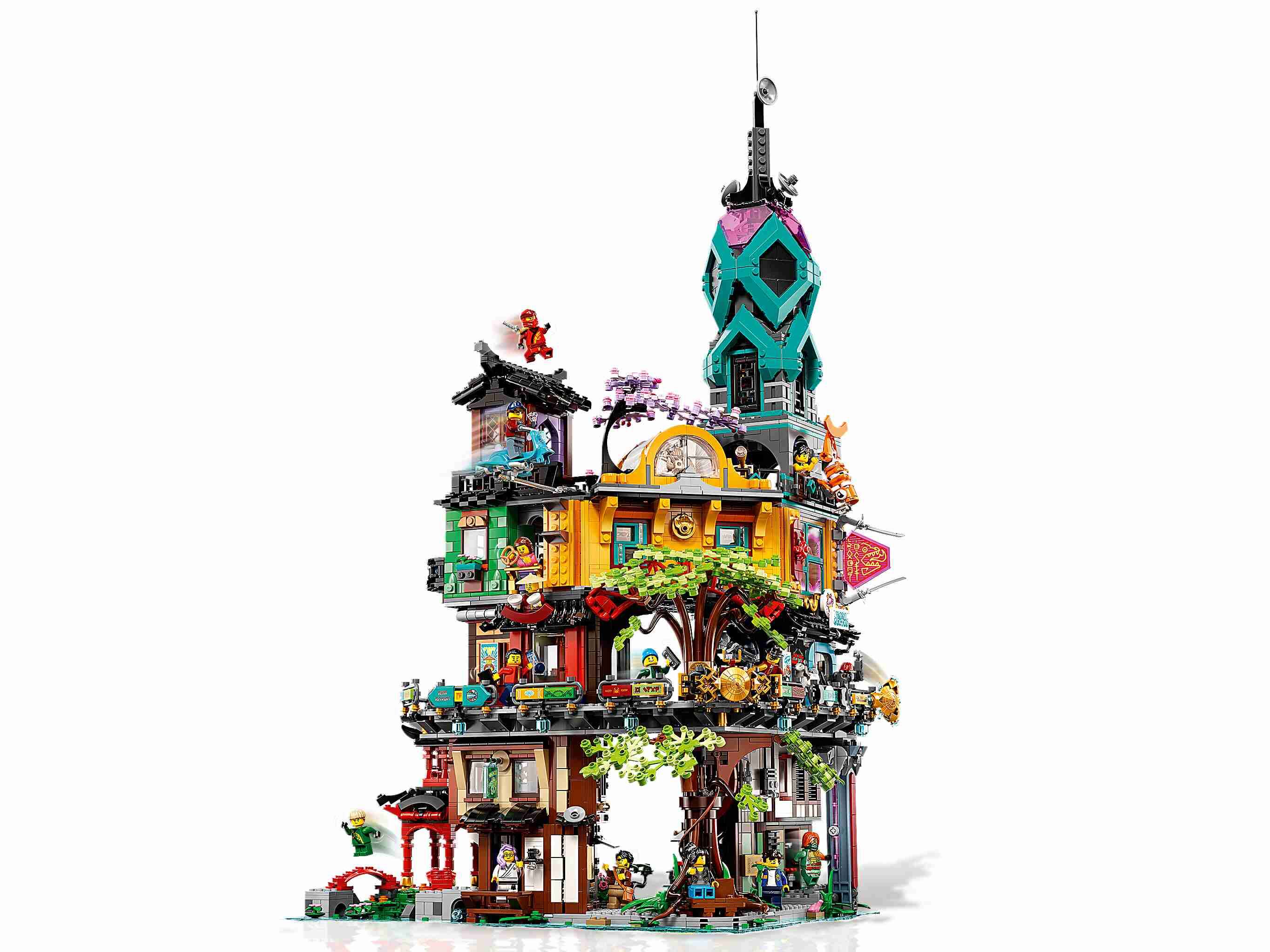 LEGO 71741 NINJAGO Die Gärten von NINJAGO City, 3 detailreiche Ebenen 19 Figuren