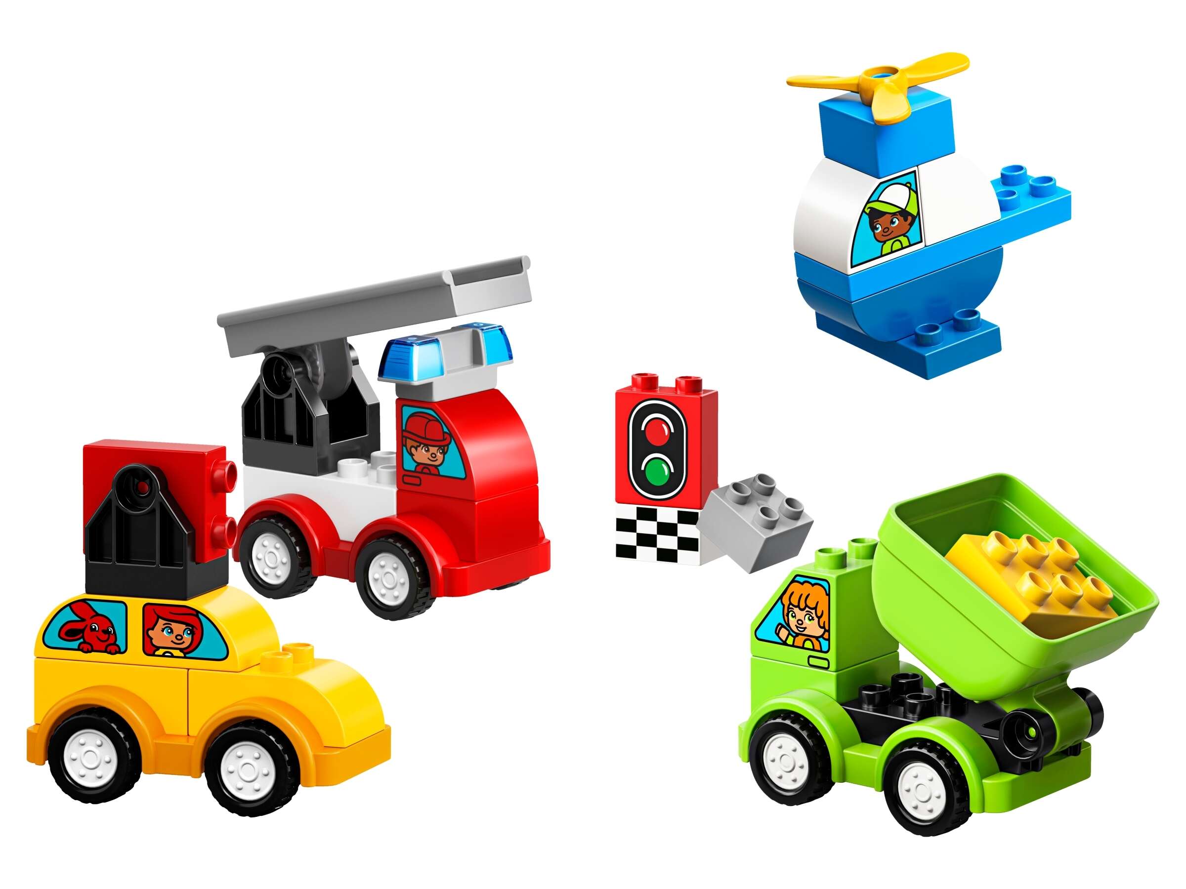 LEGO 10886 DUPLO Meine ersten Fahrzeuge, Bauset mit 4 baubaren Fahrzeugen