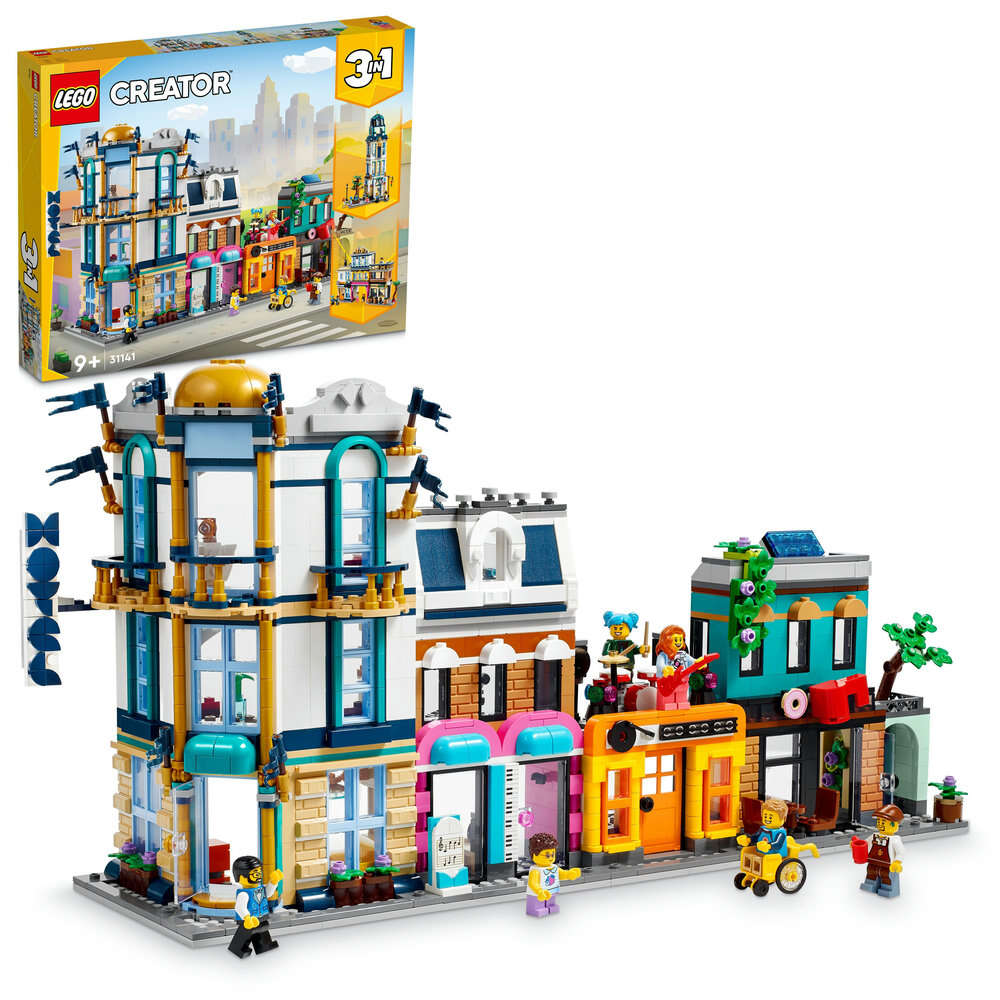 LEGO 31141 Creator 3-in-1 Hauptstraße, Art-déco-Hochhaus oder Einkaufsarkade
