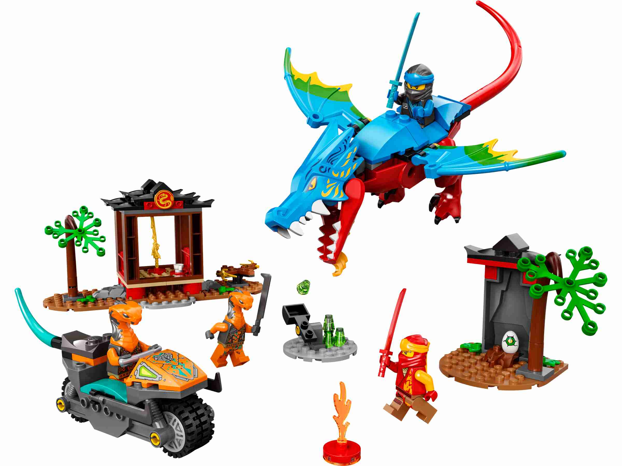 LEGO 71759 NINJAGO Drachentempel, 2 bewegliche Bäume, Drachen-Ei, 4 Minifiguren