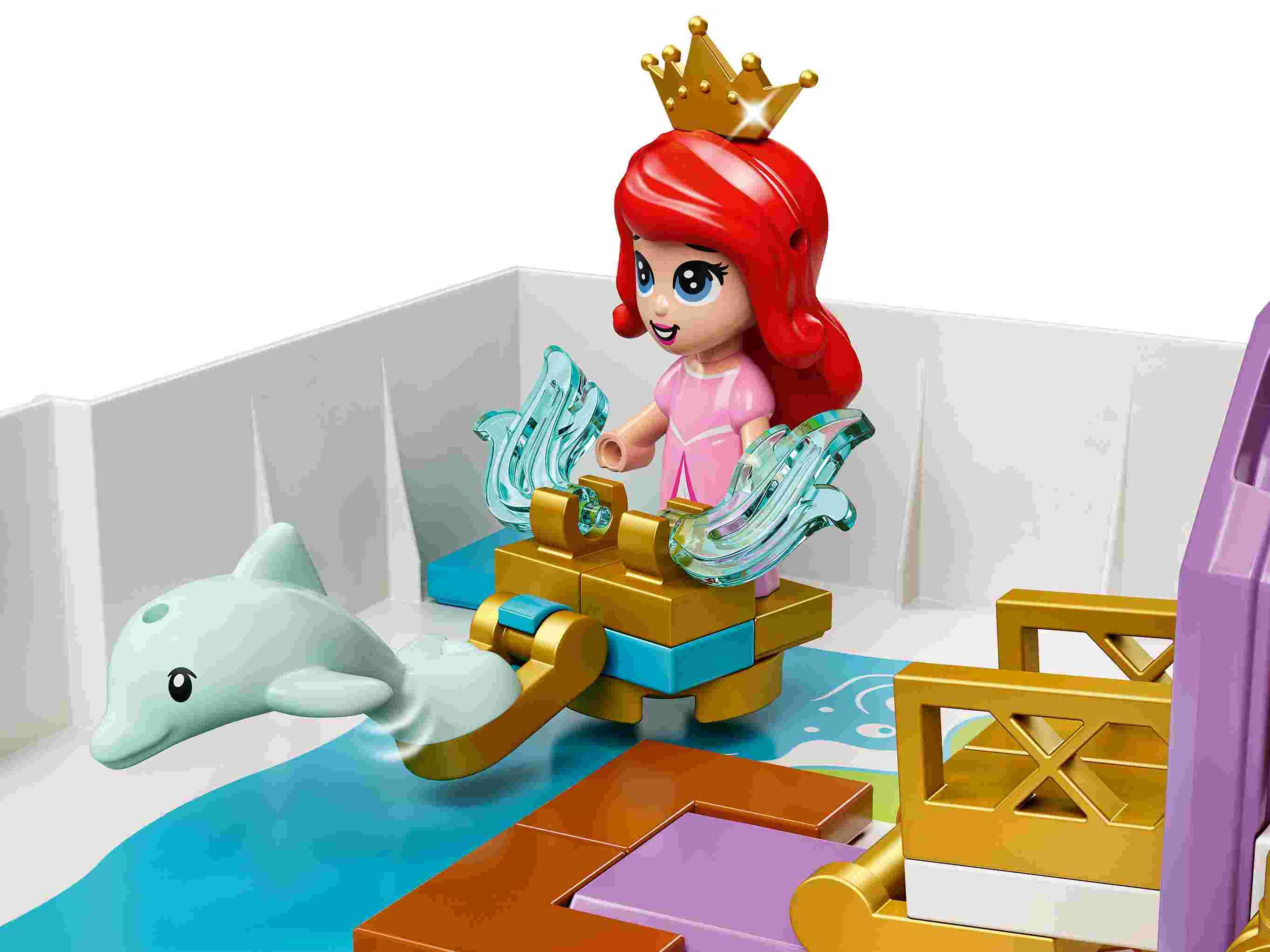 LEGO 43193 Disney Princess Märchenbuch Abenteuer mit Arielle, Belle u Cinderella