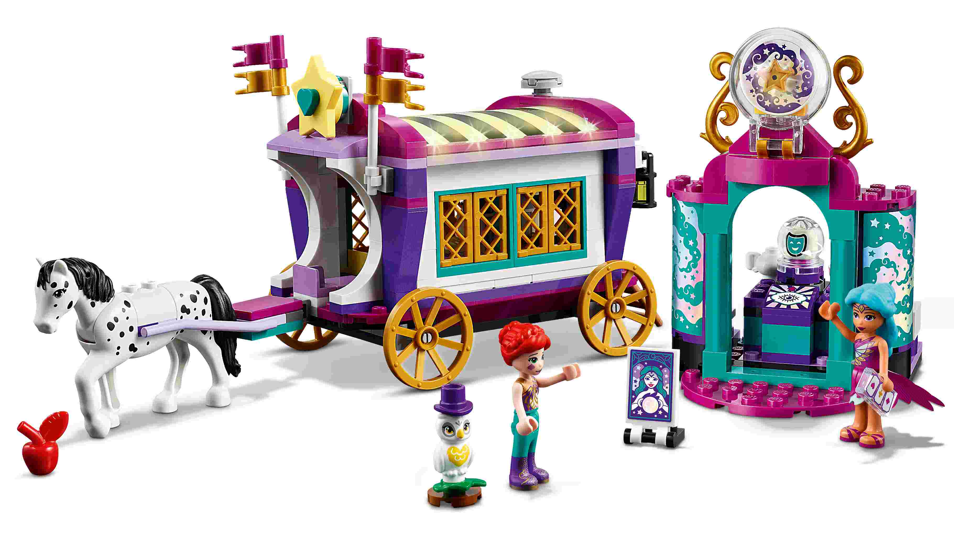 LEGO 41688 Friends Magischer Wohnwagen mit Mini-Puppen und Pferd, Freizeitpark