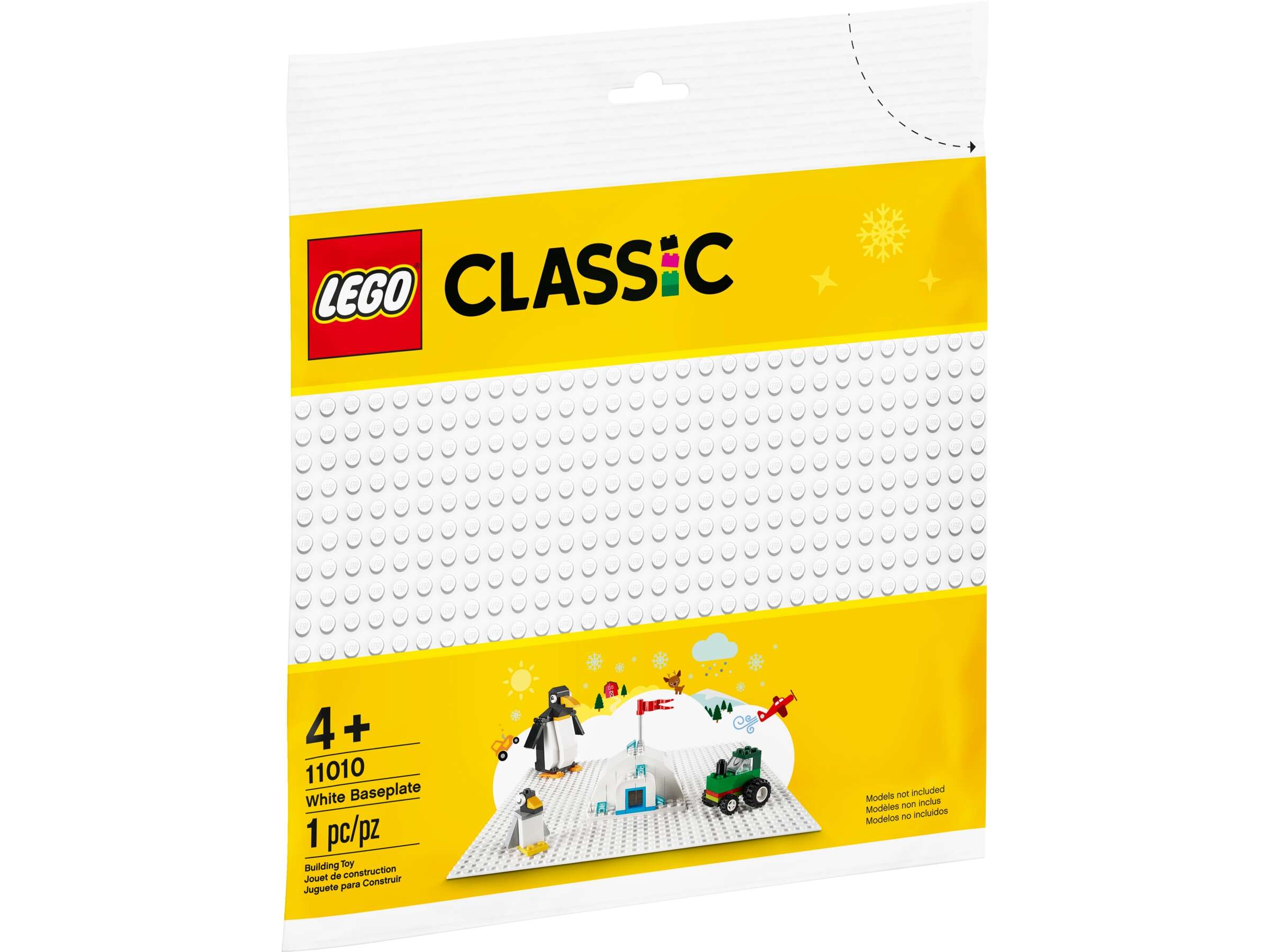 LEGO 11010 Classic Weiße Bauplatte 25 cm x 25 cm für Winter-Sets, Grundplatte