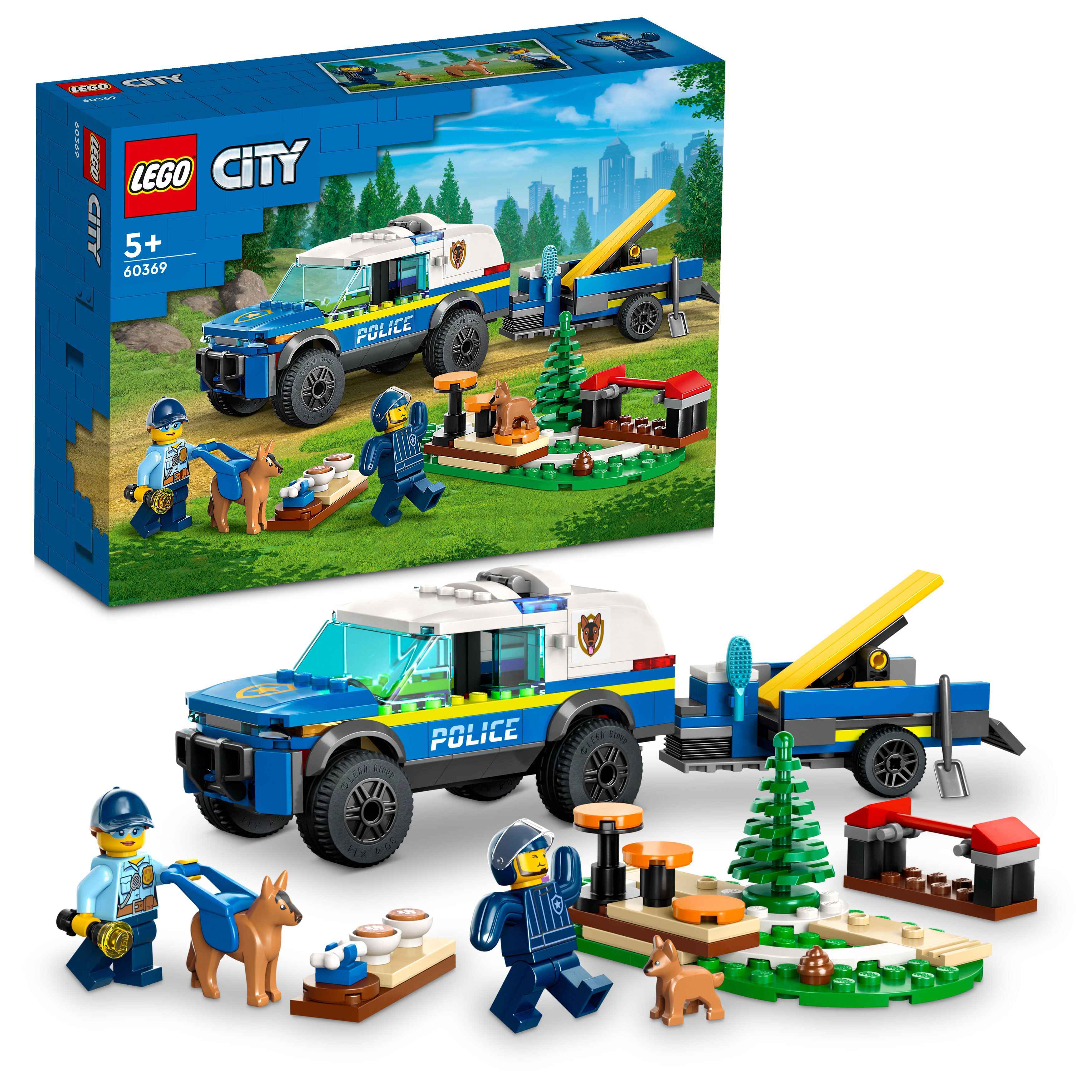 LEGO 60369 City Mobiles Polizeihunde-Training, 3 Geräte fürs Hundetraining