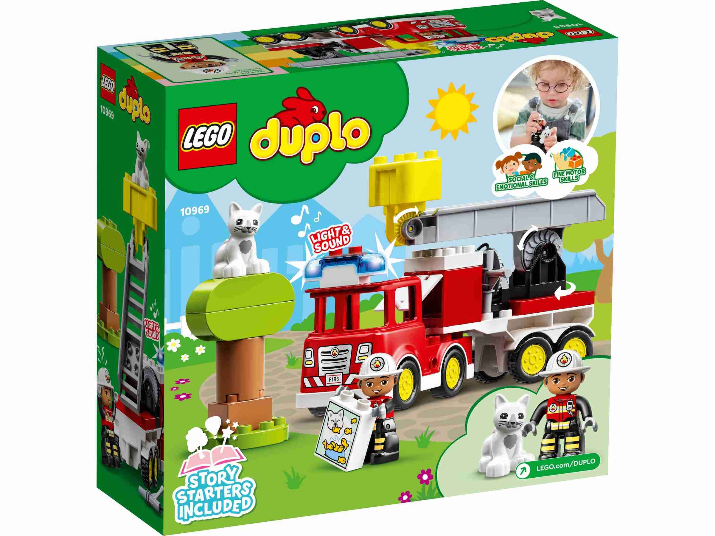 LEGO 10969 DUPLO Feuerwehrauto, mit Feuerwehrmann und Katze