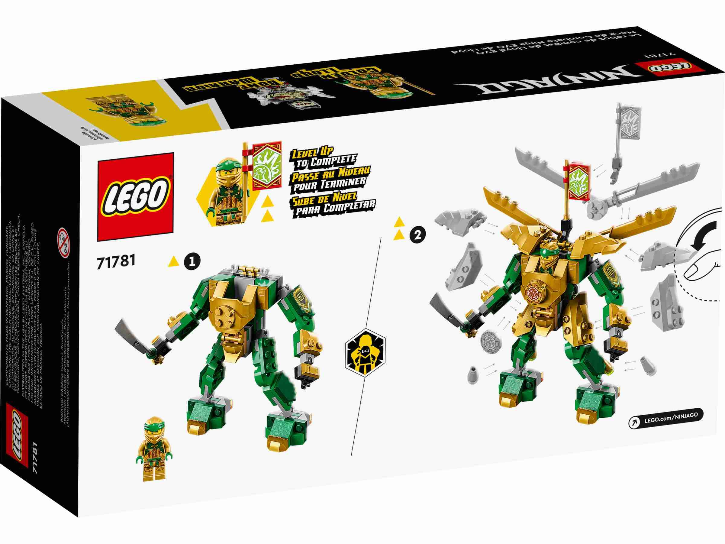 LEGO 71781 NINJAGO Lloyds Mech-Duell EVO, 2 bewegliche Mechs, 2 Minifiguren