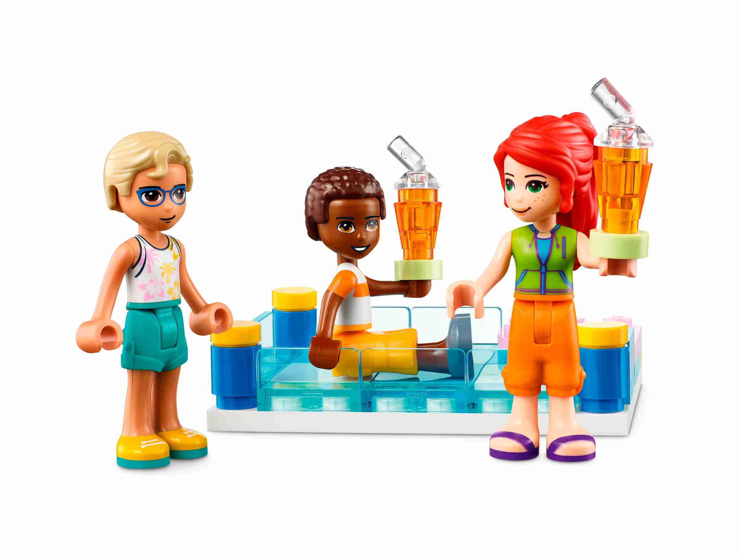 LEGO 41709 Friends Ferienhaus am Strand, Puppenhaus mit Mia und einem Schwimmbad