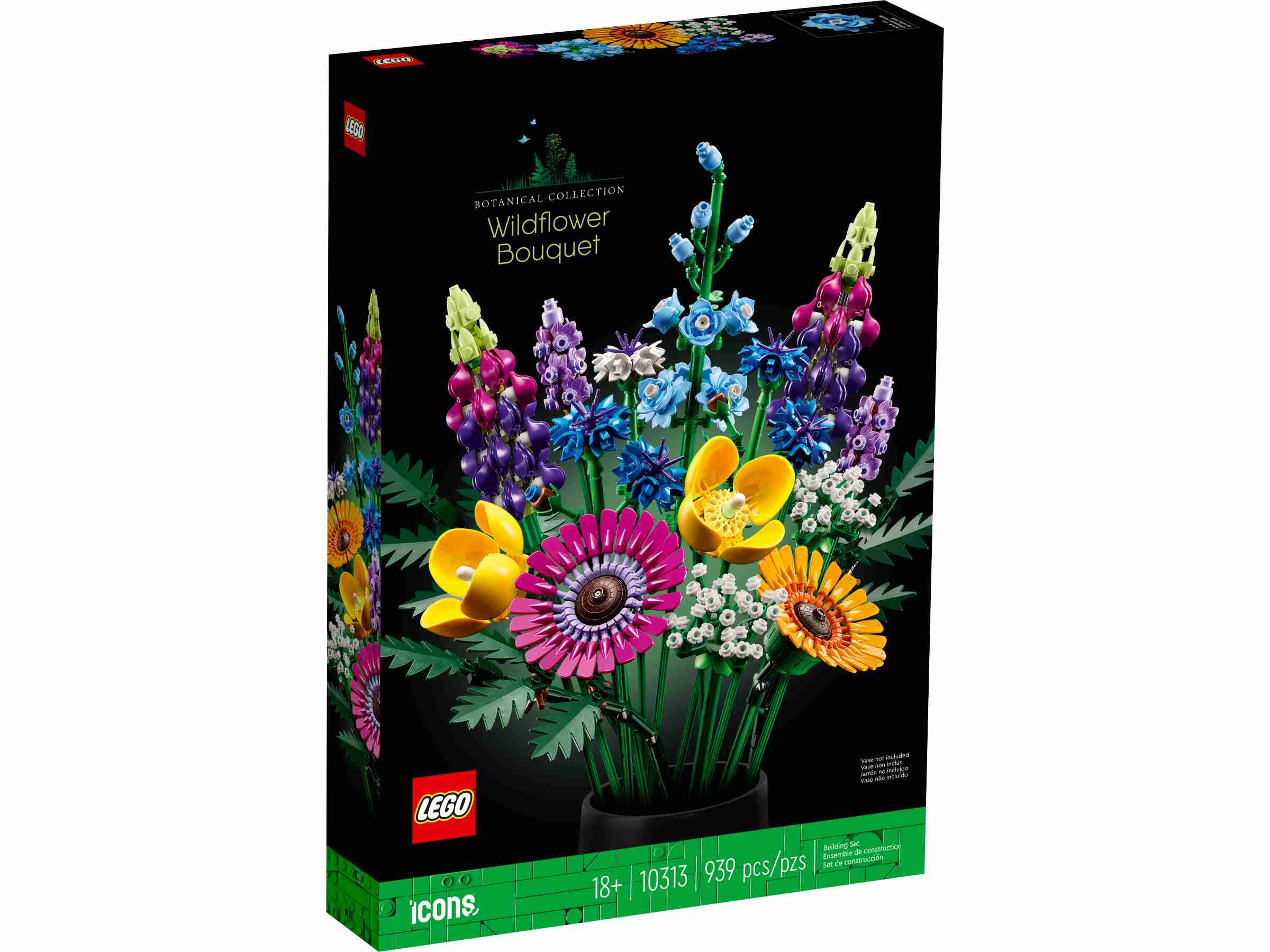 LEGO 10313 Icons Wildblumenstrauß, Botanik Kollektion, 8 Wildblumenarten