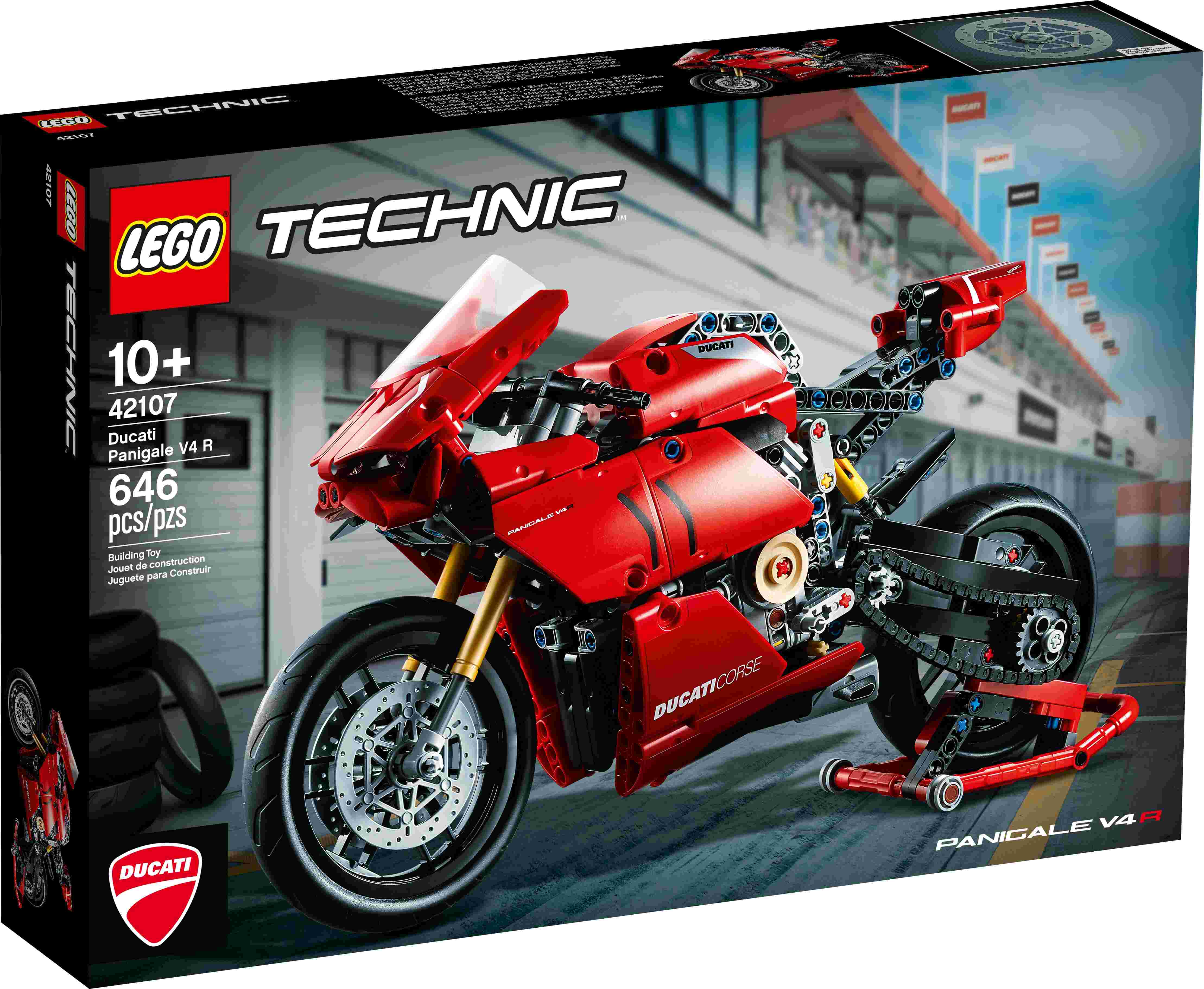 LEGO 42107 Technic Ducati Panigale V4 R, Motorrad mit faszinierenden Details
