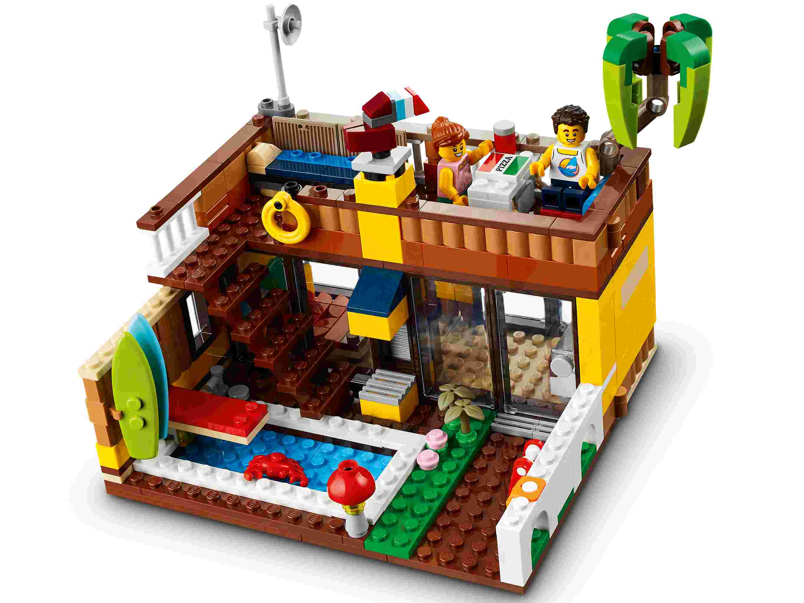 LEGO 31118 Creator 3-in-1 Surfer-Strandhaus, Leuchtturm, Poolhaus u. Minifiguren