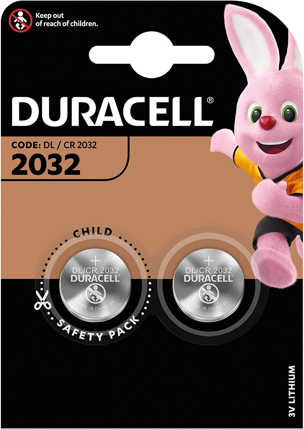 Duracell Specialty 2032, 3V Lithium Knopfzelle Batterie, CR2032, 2er-Pack