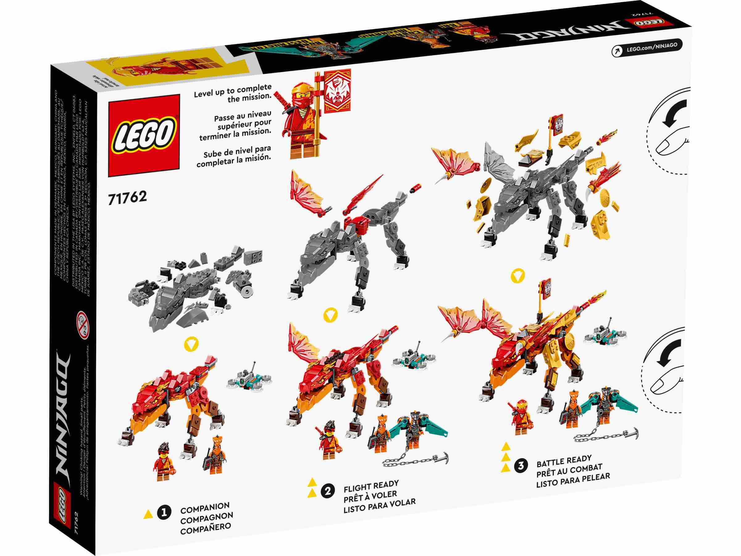 LEGO 71762 NINJAGO Kais Feuerdrache EVO, Schlangen-Figur, Ninjas u. Boa-Jäger