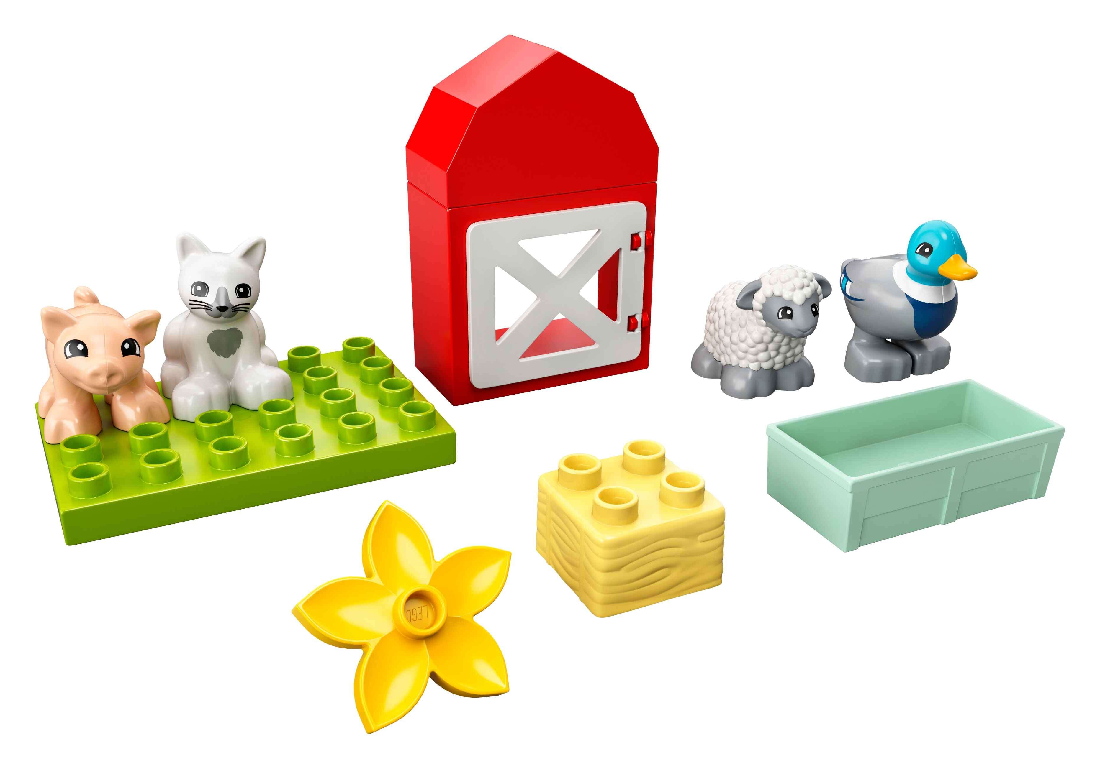LEGO 10949 DUPLO Tierpflege auf dem Bauernhof, Ente, Schwein, Schaf und Katze