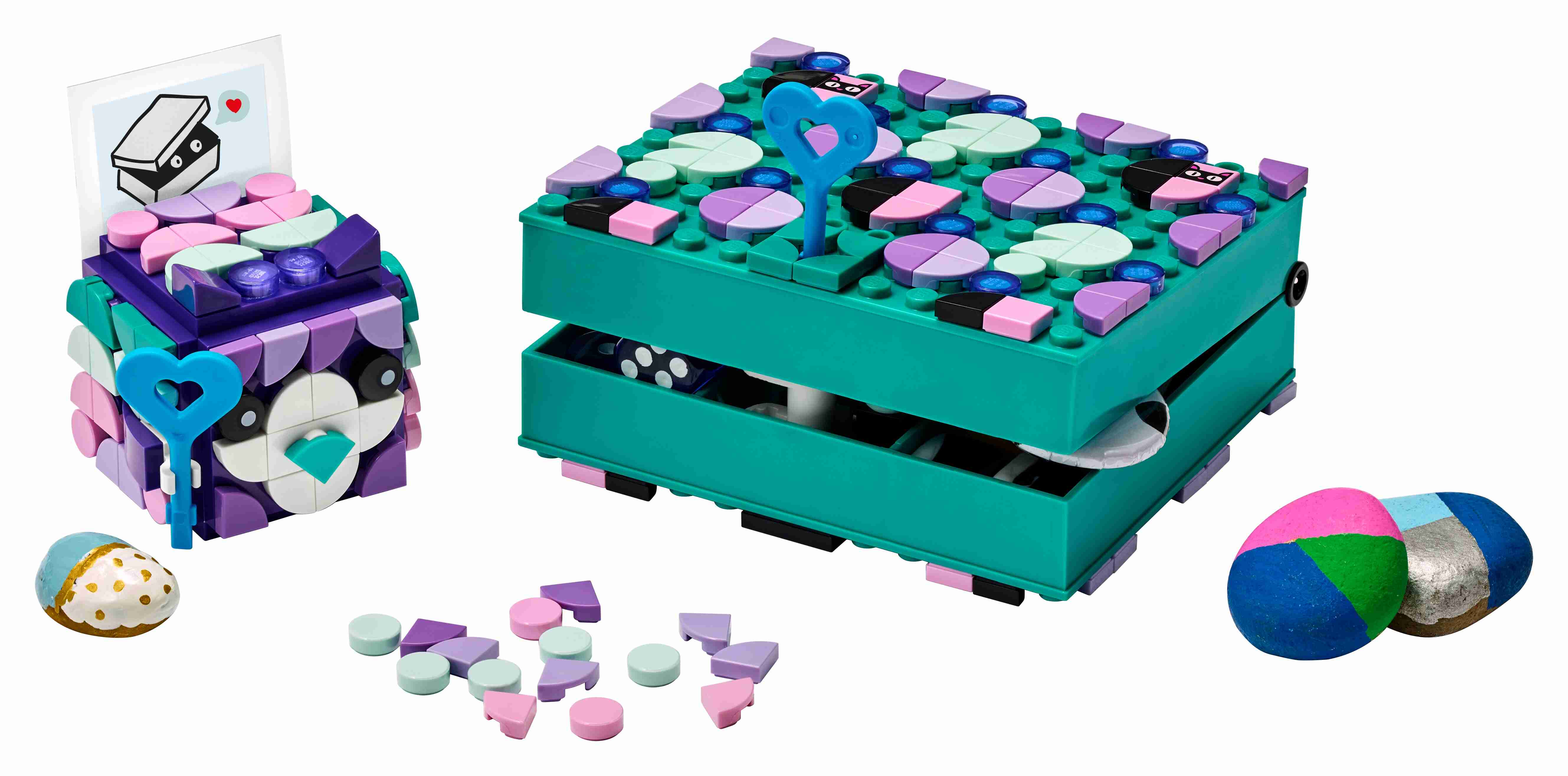 LEGO 41925 DOTS Geheimbox mit Schlüsselhalter, Raumaccessoires & Dekoideen