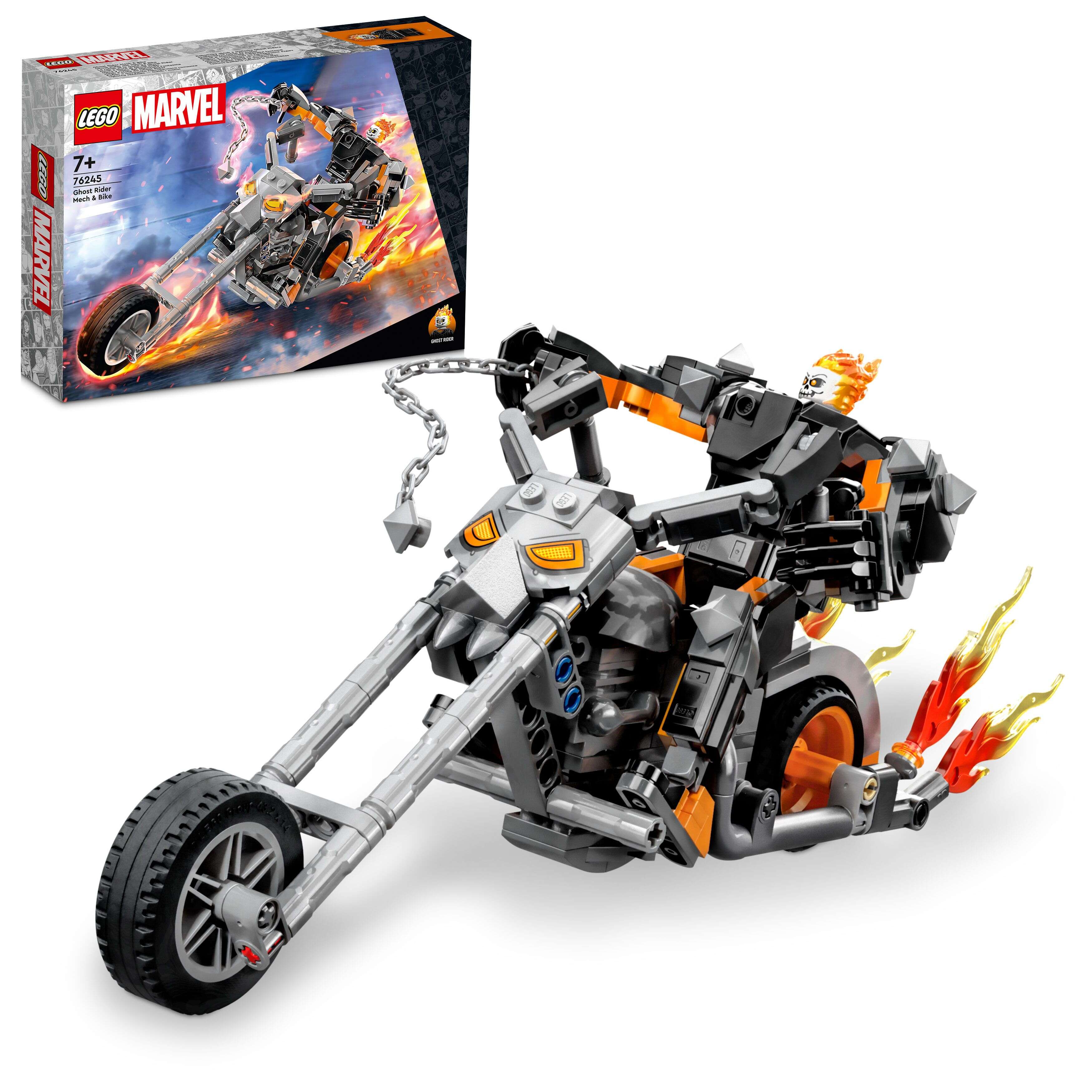 LEGO 76245 Marvel Ghost Rider mit Mech & Bike, aufklappbares Cockpit