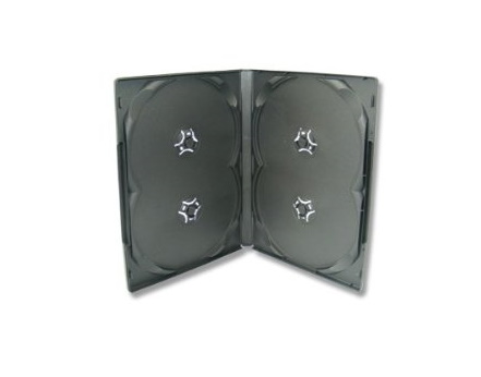 5 Xlayer DVD Box Hülle, Leerhülle, 4-fach, 190 x 135 x 14 mm, schwarz