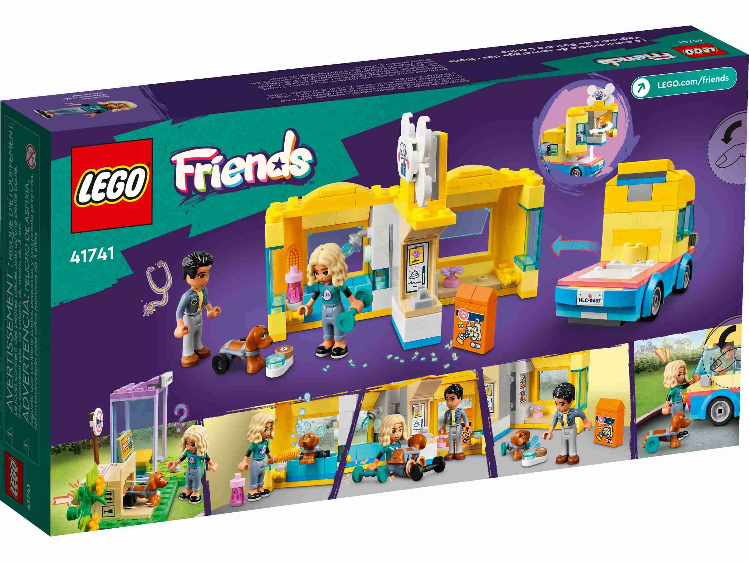 LEGO 41741 Friends Hunderettungswagen, Nova und Dr. Marlon, Hund Pickle