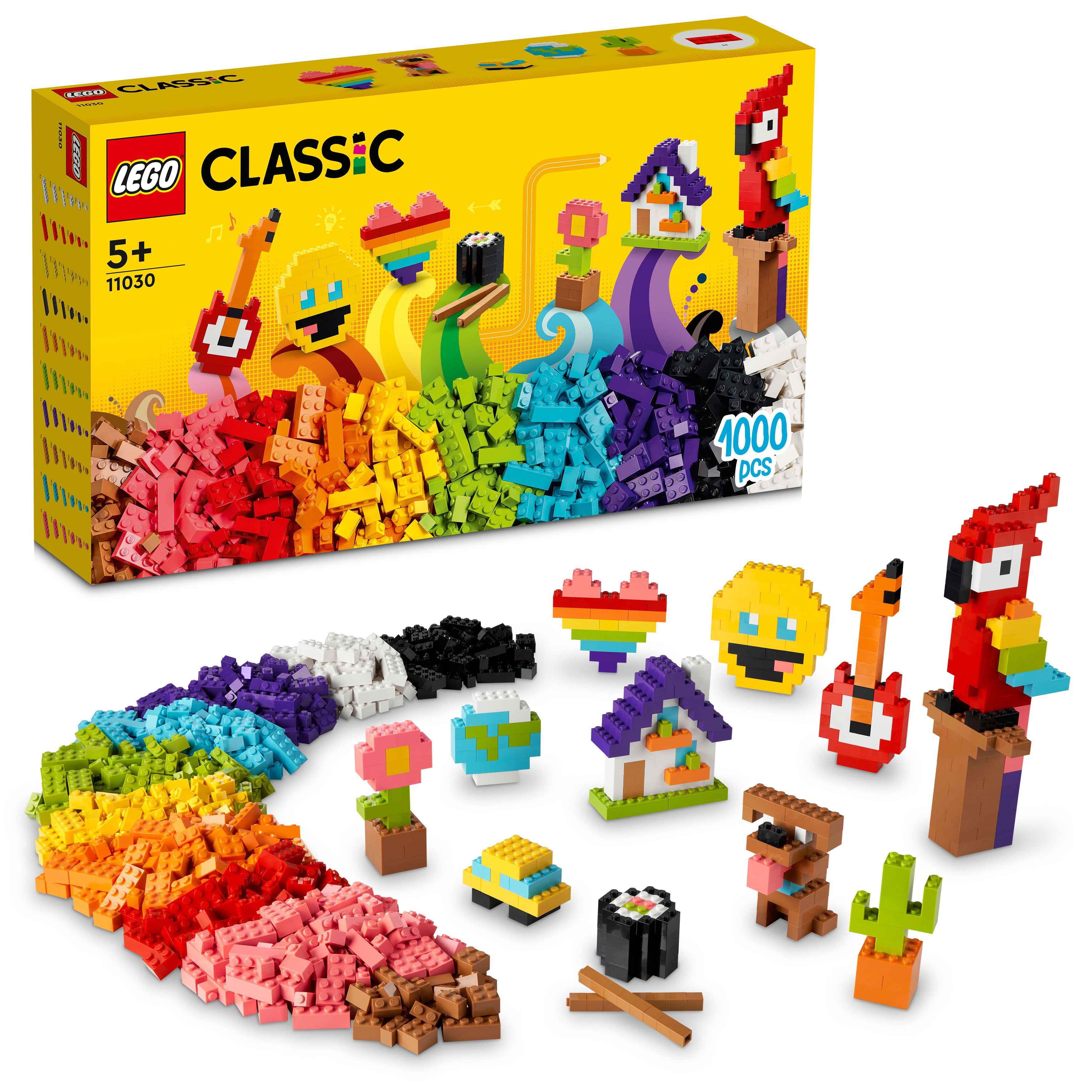 LEGO 11030 Classic Großes Kreativ-Bauset, 1.000 Steine in 10 leuchtenden Farben