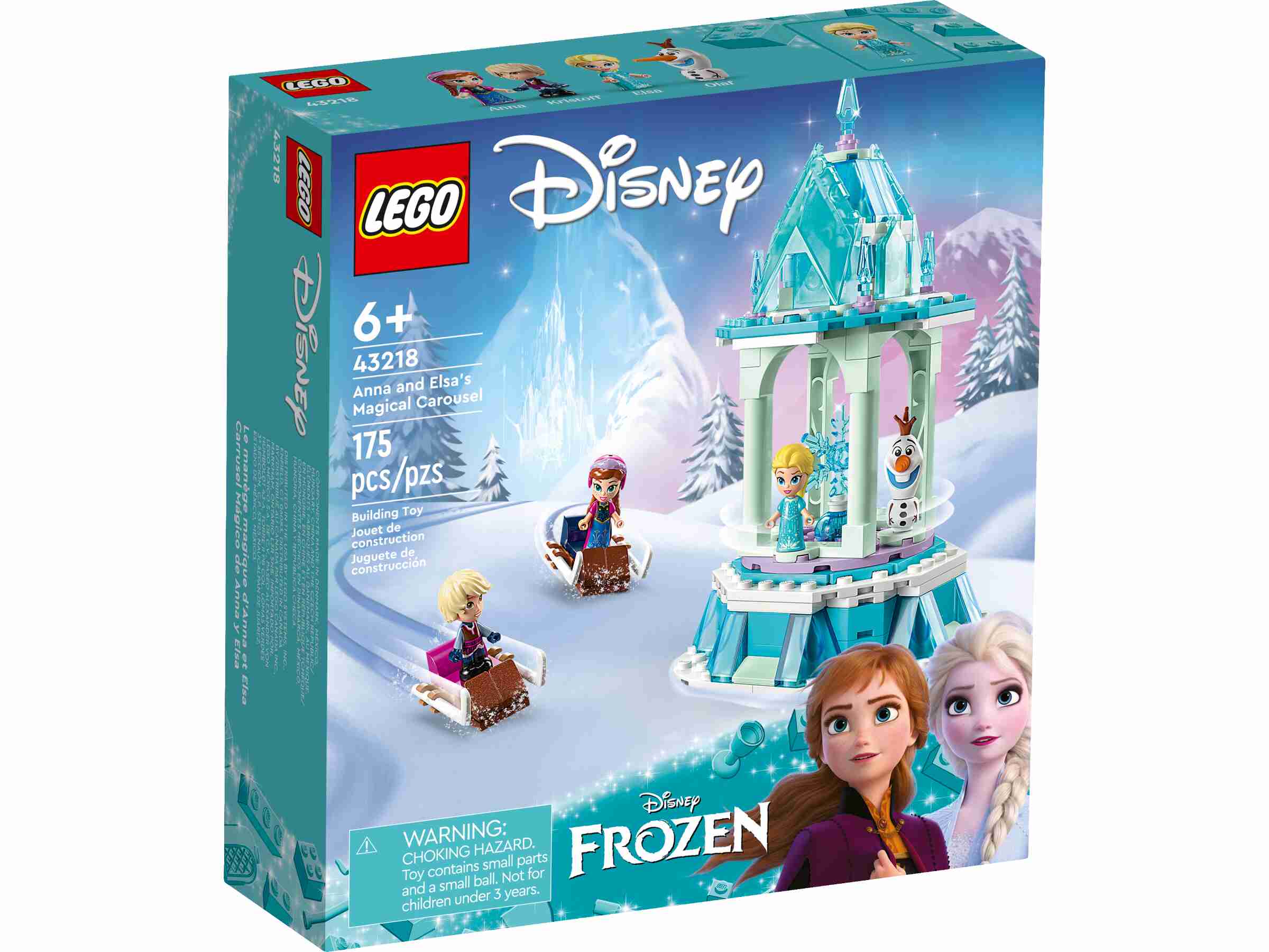 LEGO 43218 Disney Princess Annas und Elsas magisches Karussell, 4 Spielfiguren