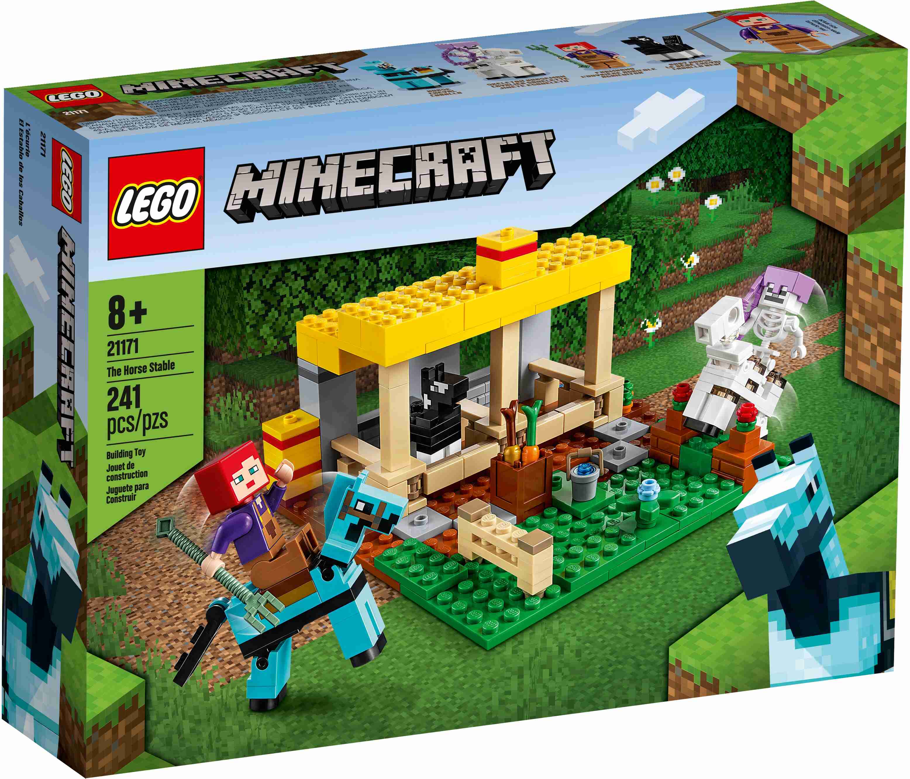 LEGO 21171 Minecraft Der Pferdestall Bauernhof Spielzeug, Set mit Figuren: Pferd