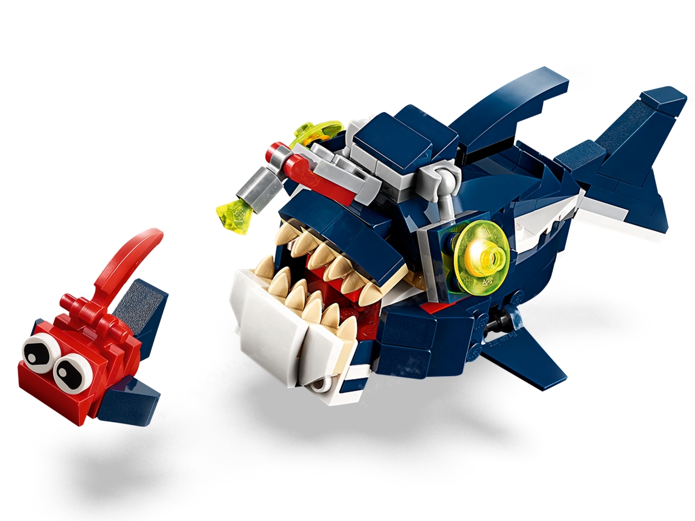 LEGO 31088 Creator 3-in-1 Bewohner der Tiefsee Set mit Hai, Krabbe + Schatztruhe