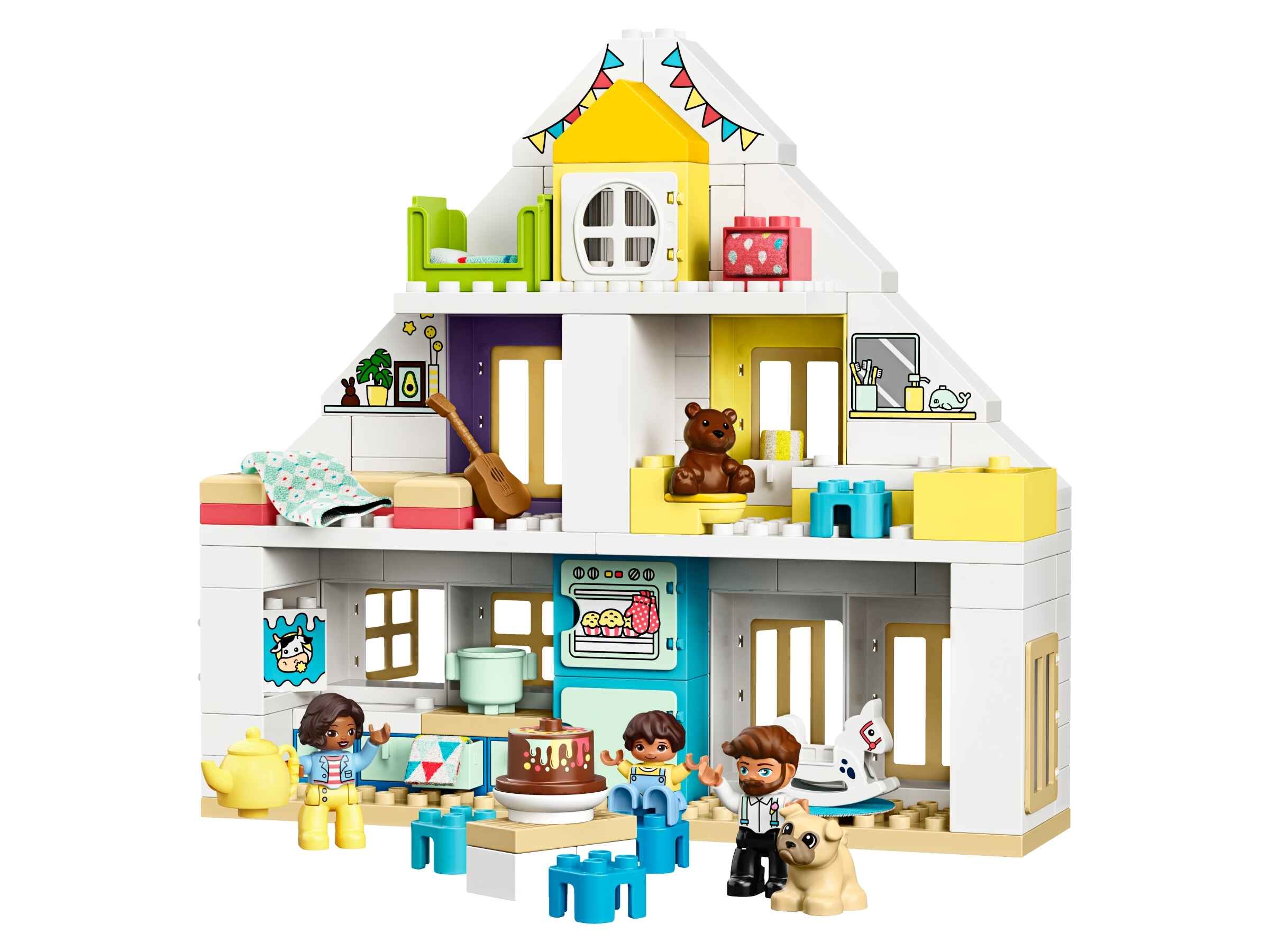 LEGO 10929 DUPLO Unser Wohnhaus 3-in-1 Set, Puppenhaus mit  Figuren u. Tieren 