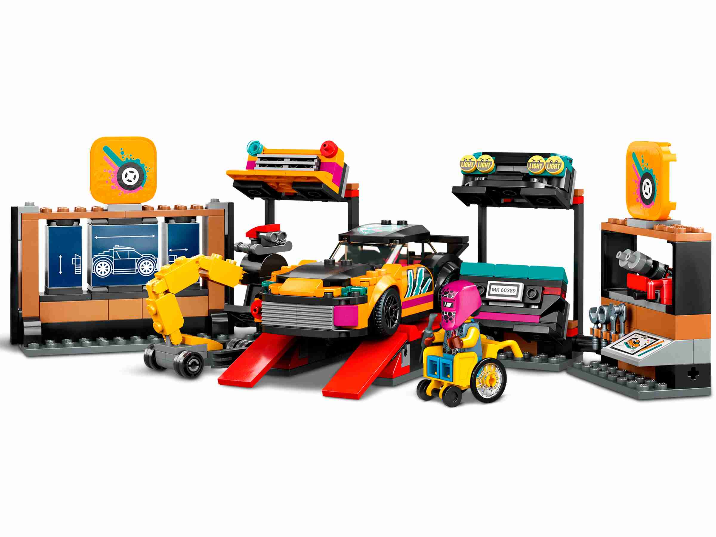 LEGO 60389 City Autowerkstatt, Reihe "Starke Fahrzeuge" ,2 gestaltbare Flitzer