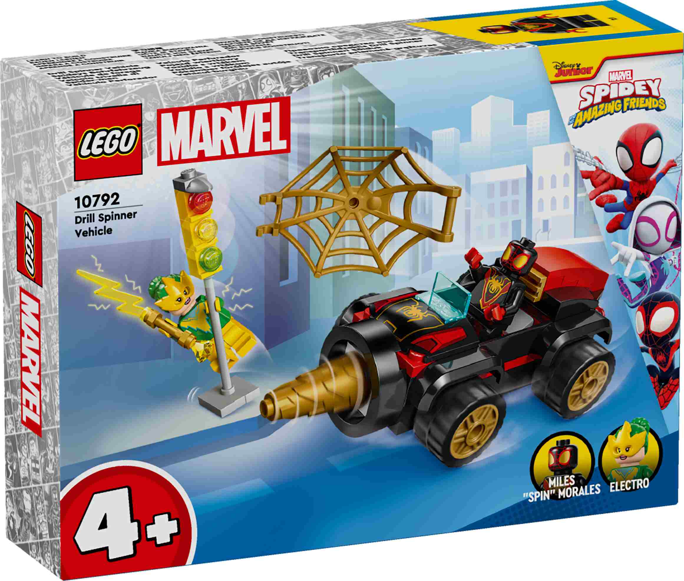 LEGO 10792 Marvel Spideys Bohrfahrzeug, 2 Minifiguren, großes Starter-Bauelement