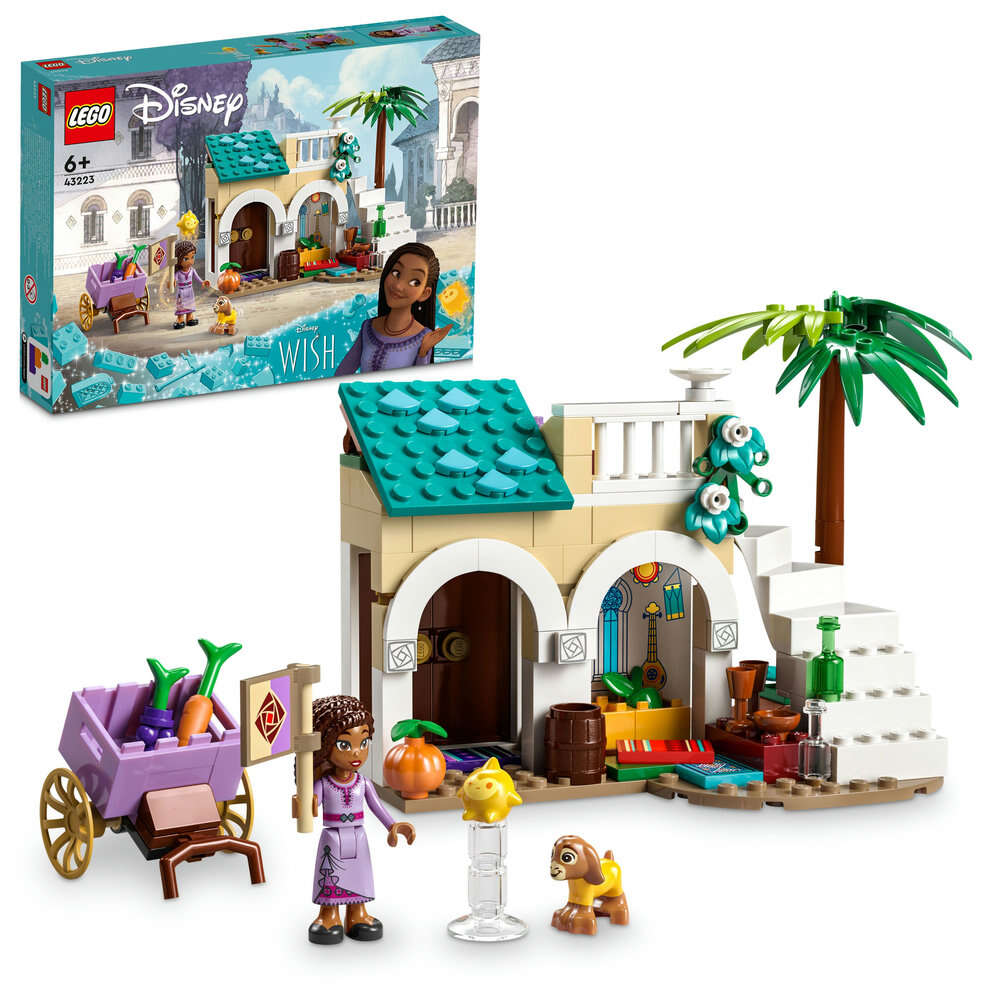 LEGO 43223 Disney Princess Asha in der Stadt Rosas, Marktplatz, 3 Charaktere