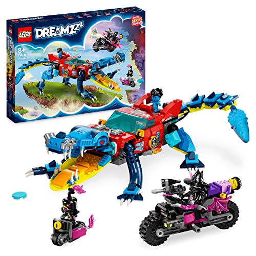 LEGO 71458 DREAMZzz Krokodilauto, 2 Baumöglichkeiten, 3 Minifiguren