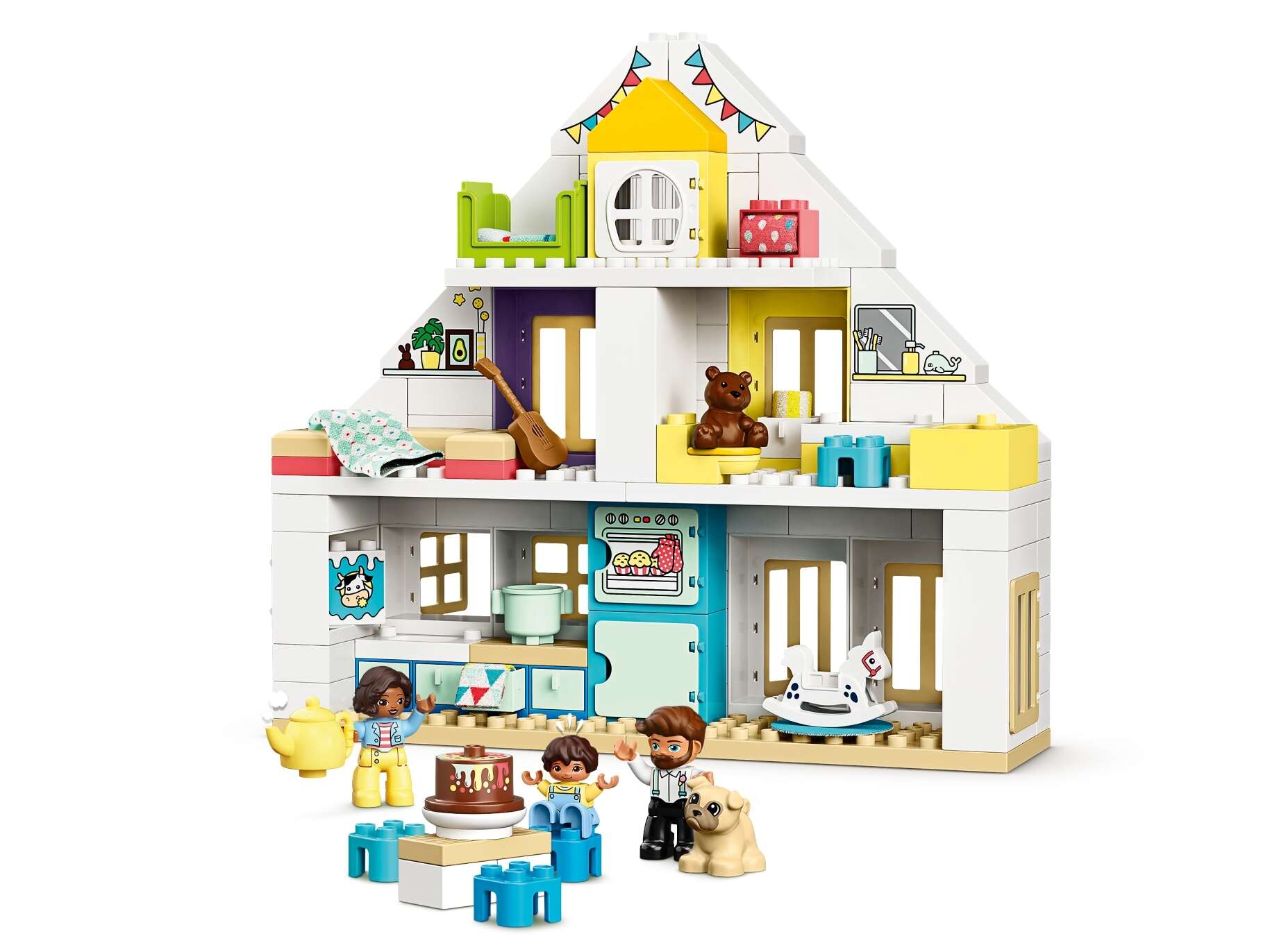 LEGO 10929 DUPLO Unser Wohnhaus 3-in-1 Set, Puppenhaus mit  Figuren u. Tieren 