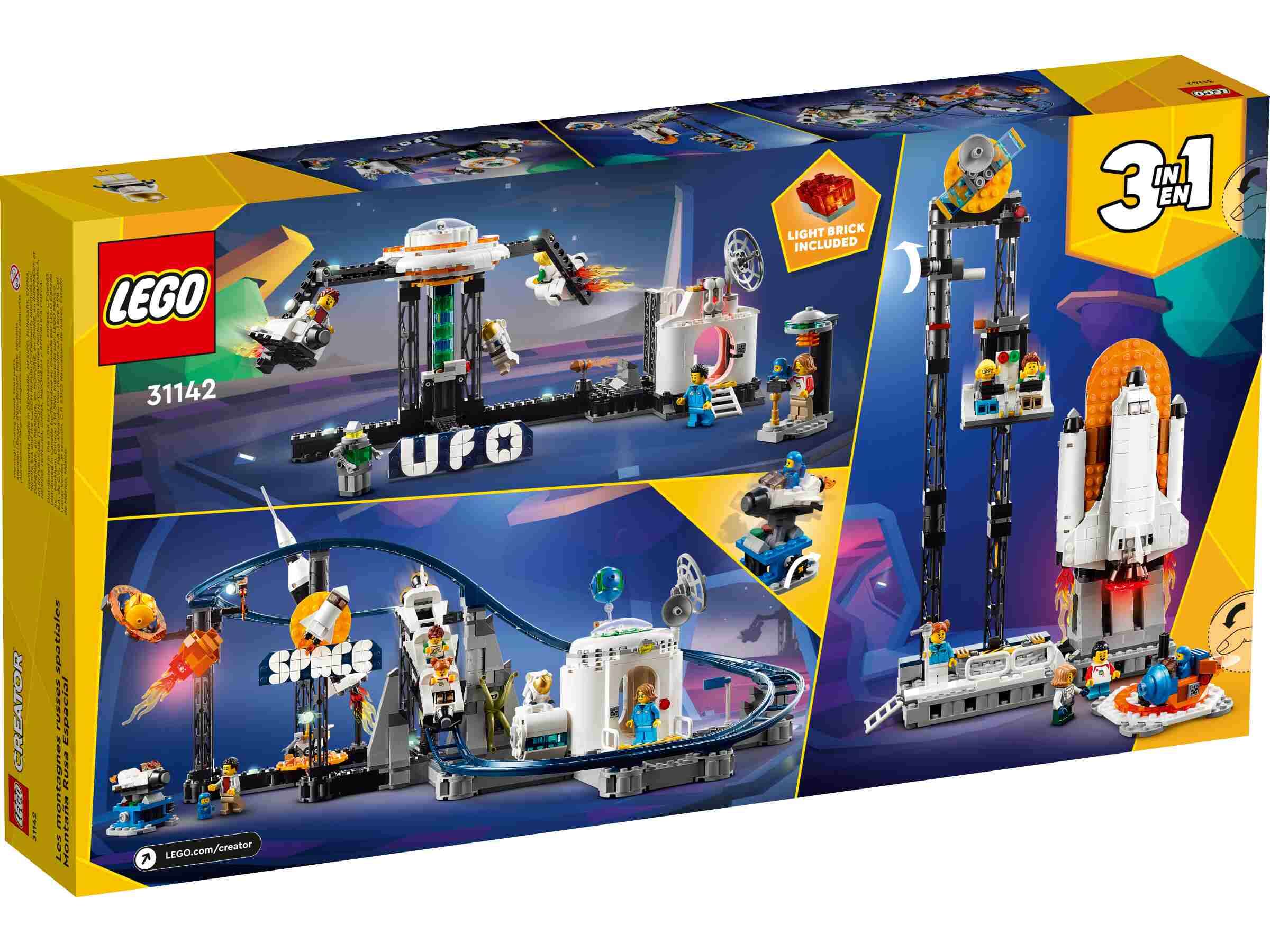 LEGO 31142 Creator 3-in-1 Weltraum-Achterbahn, Freifallturm oder Karussell