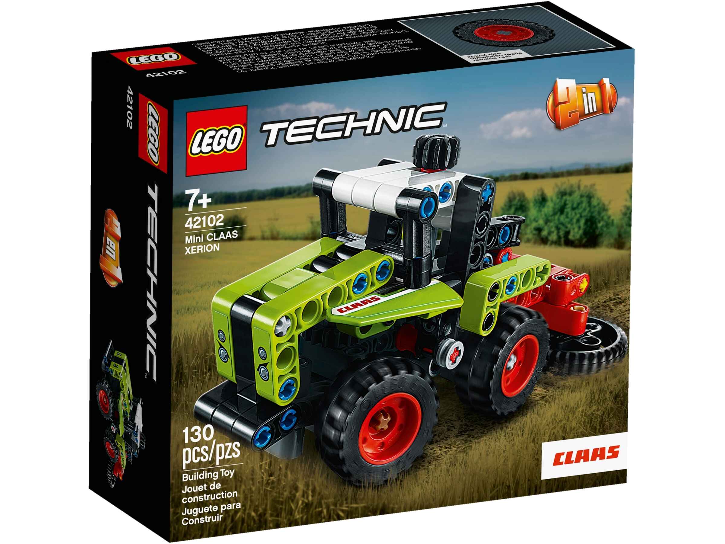 LEGO  42102 Technic Mini CLAAS XERION Traktor & Feldhäcksler, 2-in-1 Bausatz